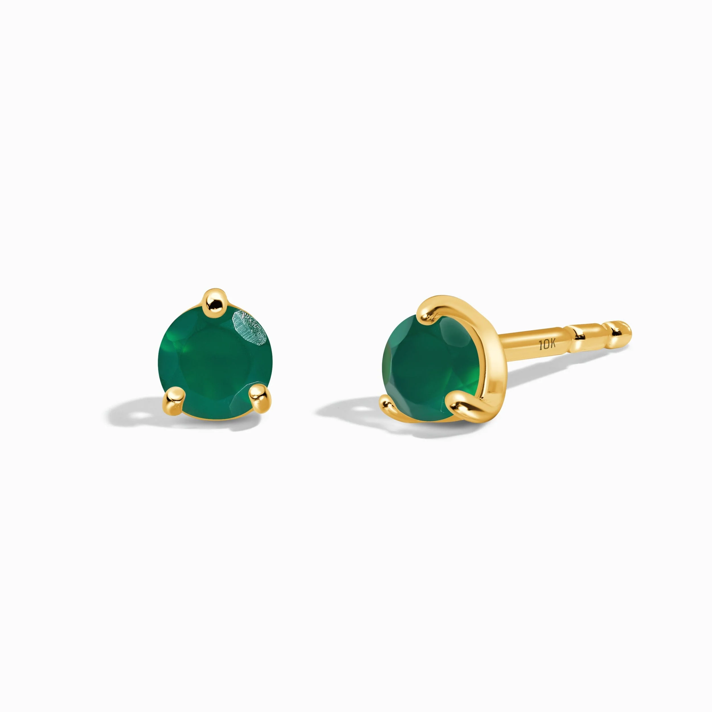 Green Onyx Round Studs - May Birthstone - Image 11