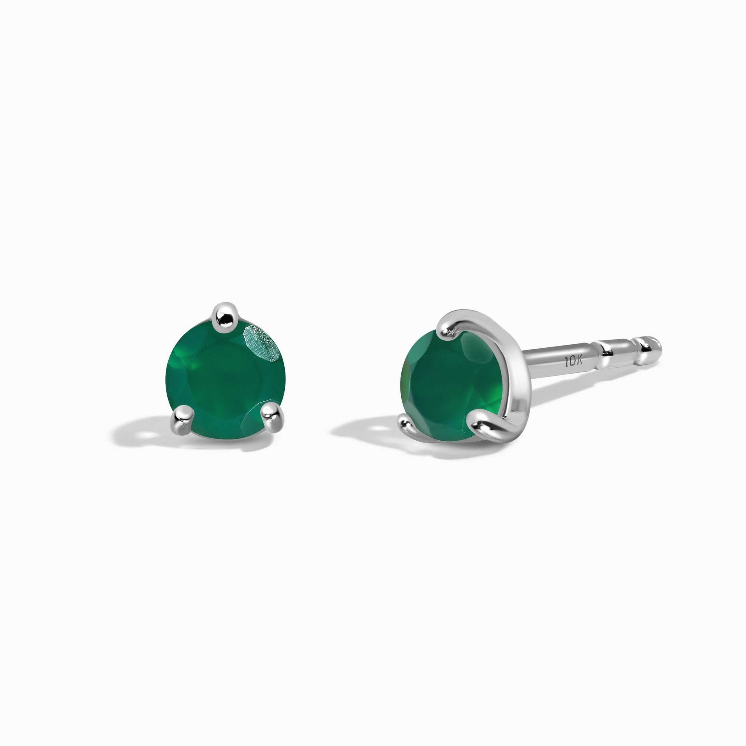 Green Onyx Round Studs - May Birthstone - Image 3