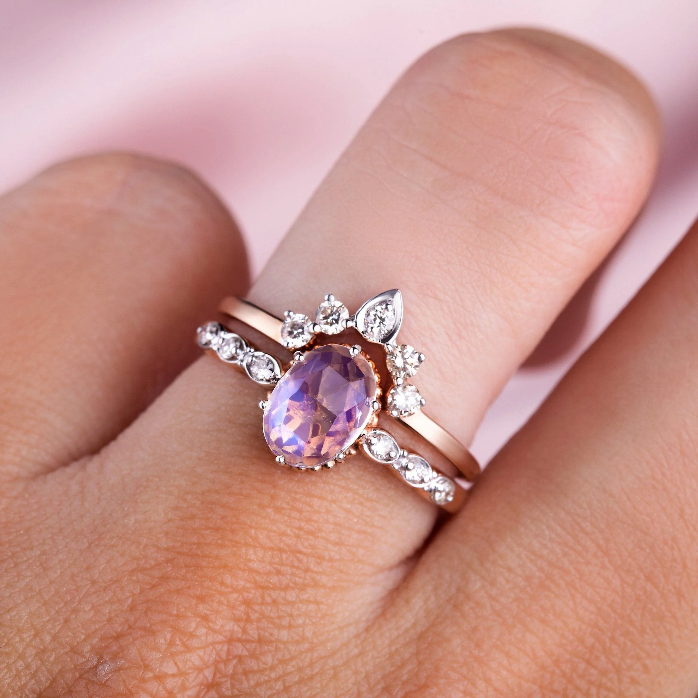 Lab Diamond Mirth Ring & Vow Band - Image 14
