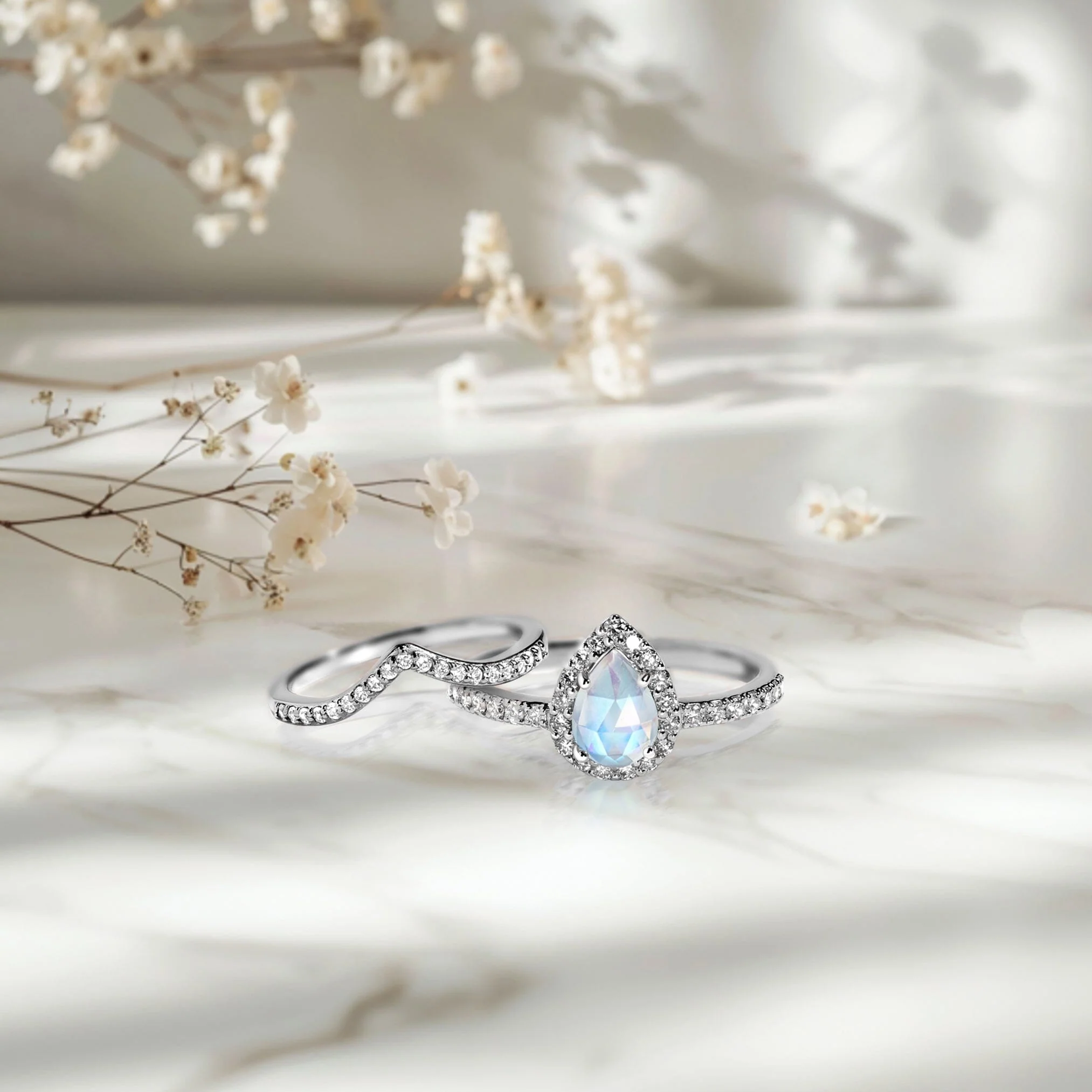 Lab Diamond Tear of Joy Ring & Bonding Arc Band - Image 18