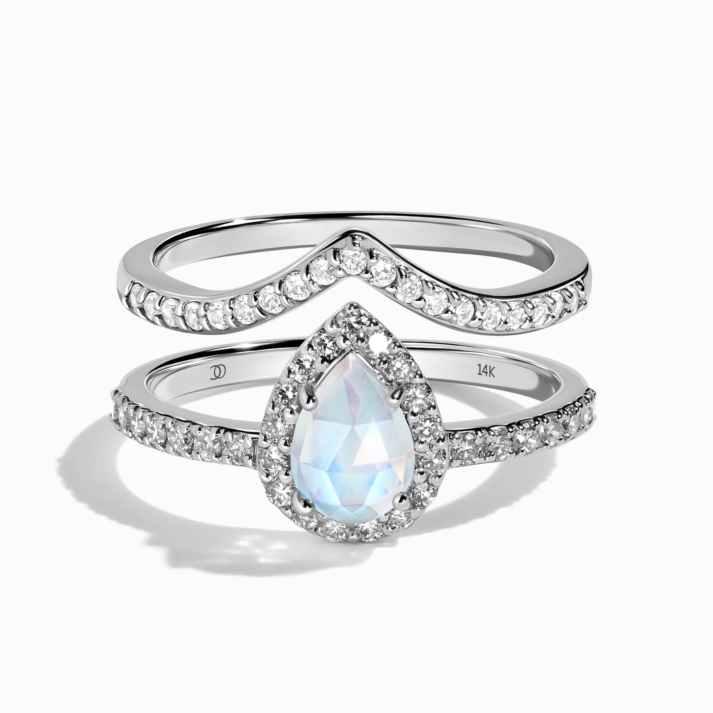 Lab Diamond Tear of Joy Ring & Bonding Arc Band - Image 3