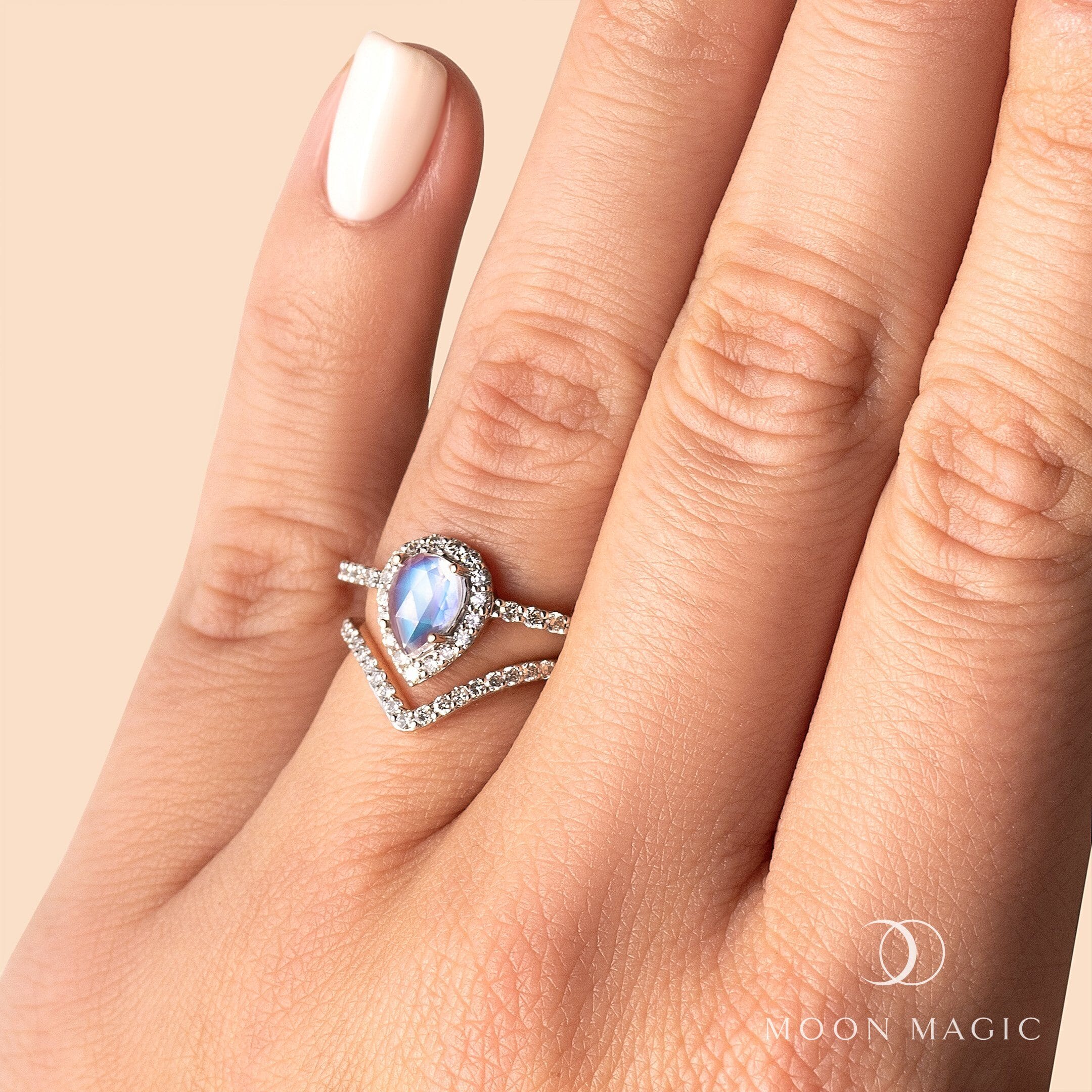 Lab Diamond Tear of Joy Ring & Bonding Arc Band - Image 31