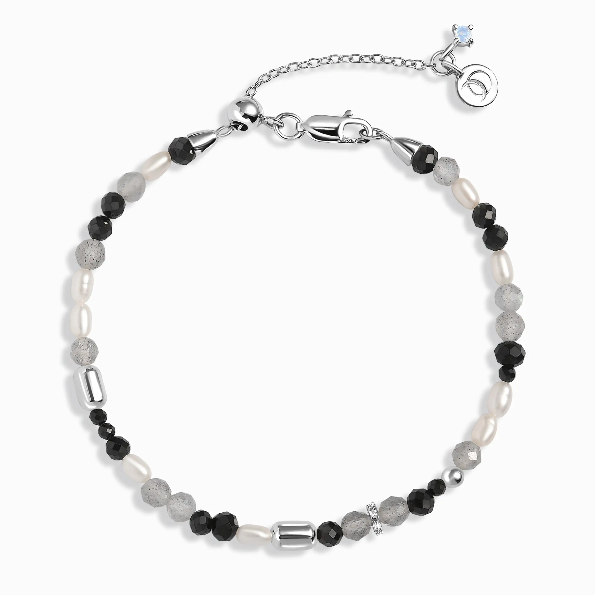 Labradorite Black Obsidian Beads Bracelet - Soft Armor