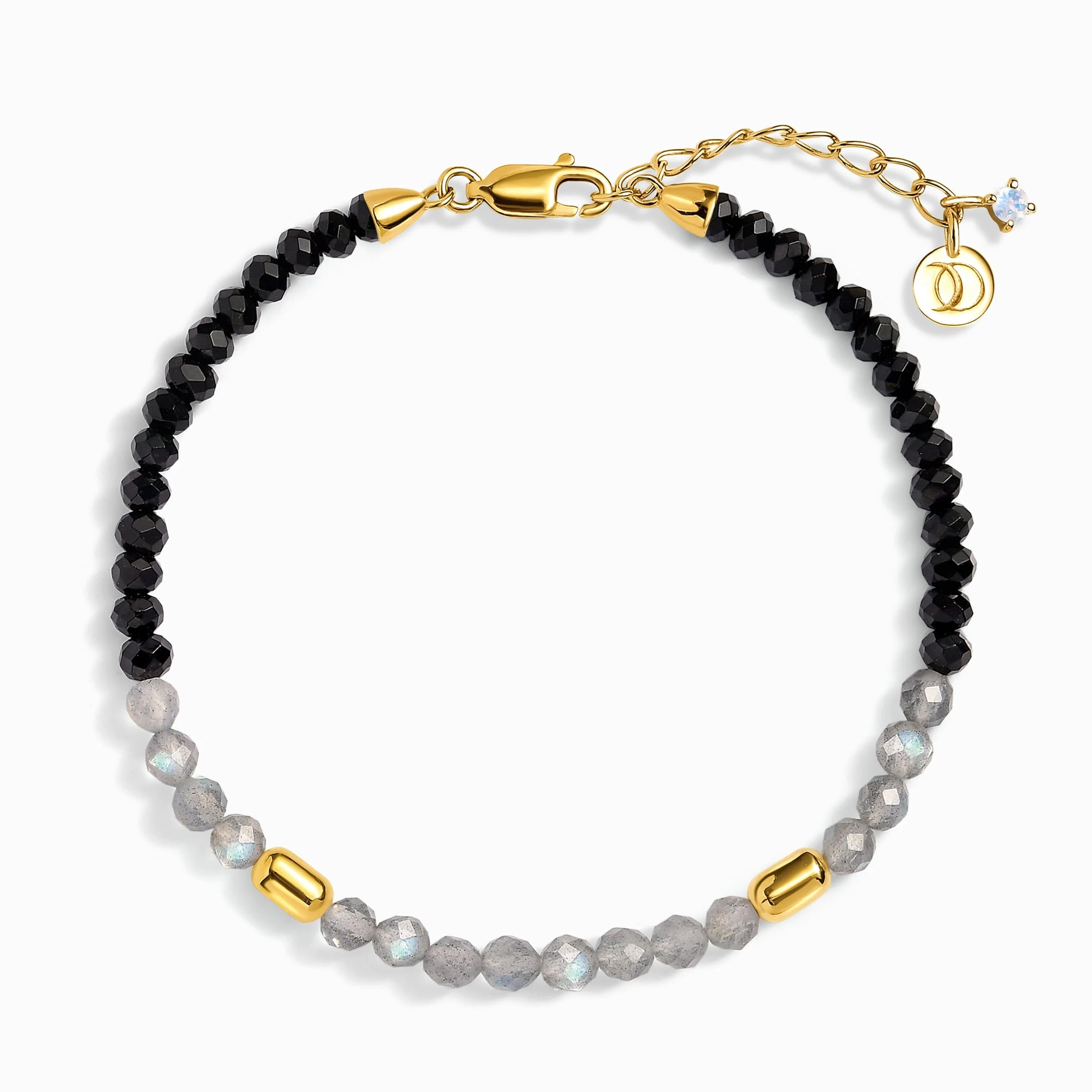 Labradorite Black Obsidian Beads Bracelet - Untamed - Image 5