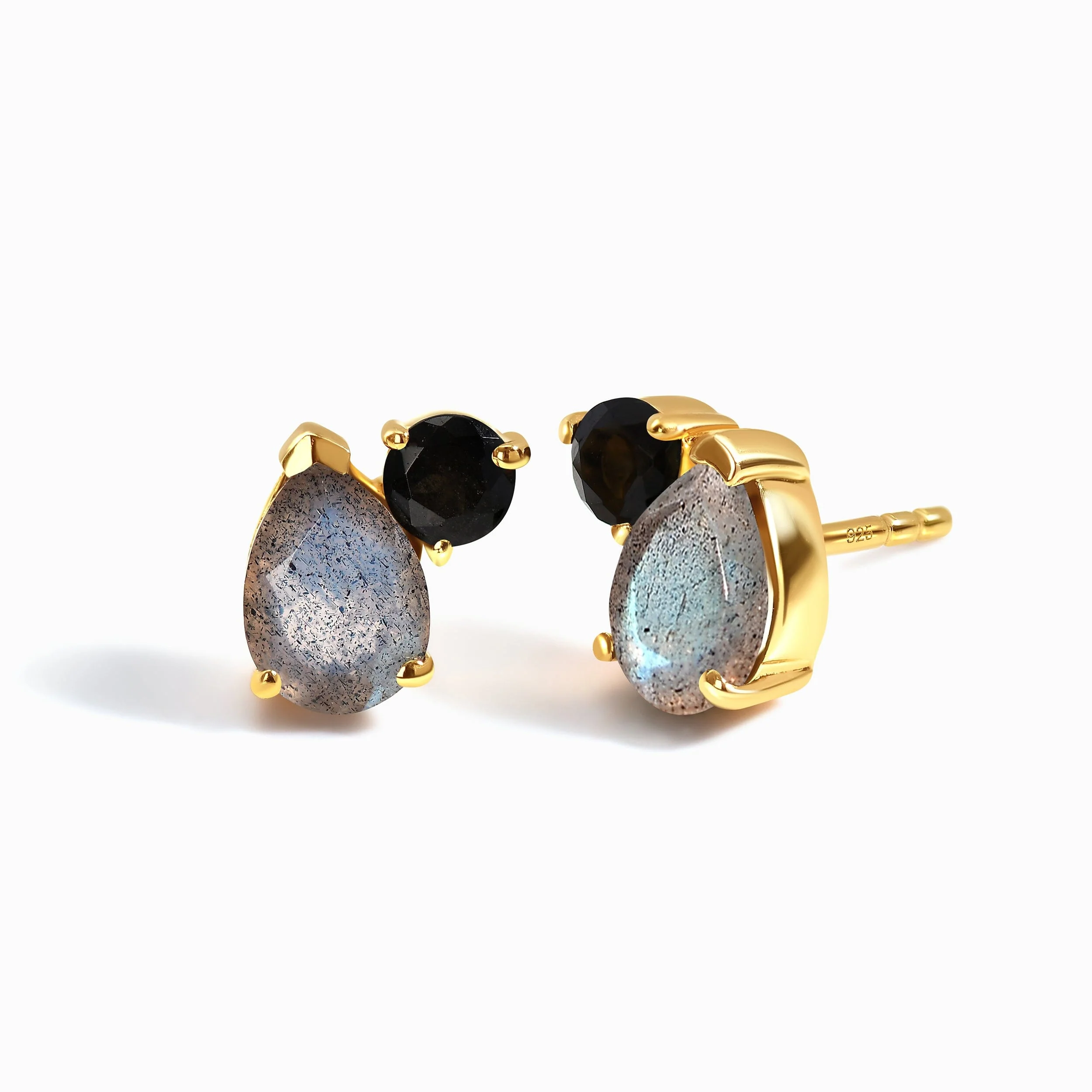 Labradorite Black Obsidian Studs - Toi Et Moi - Image 5