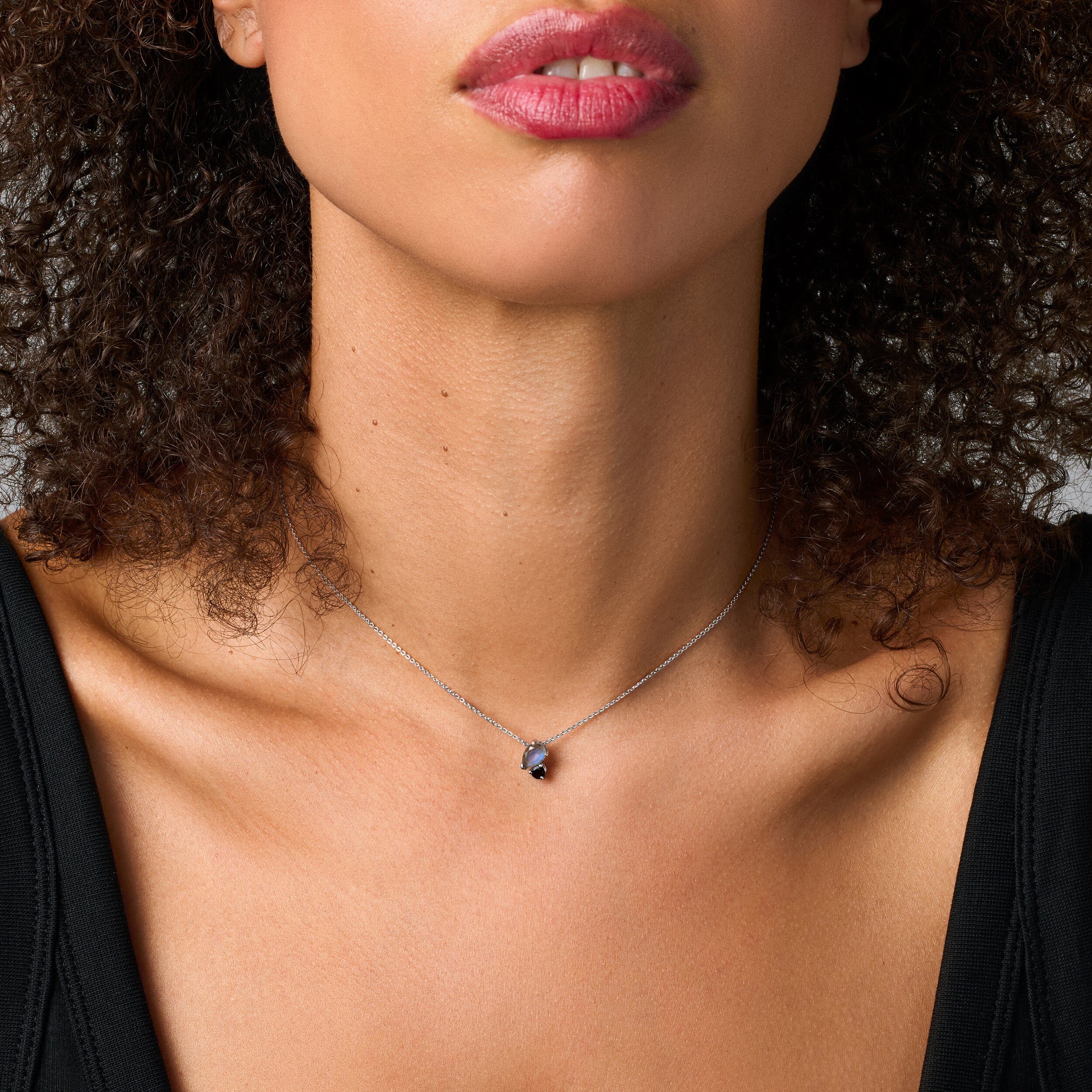 Labradorite & Black Obsidian - Toi Et Moi Necklace - Image 2