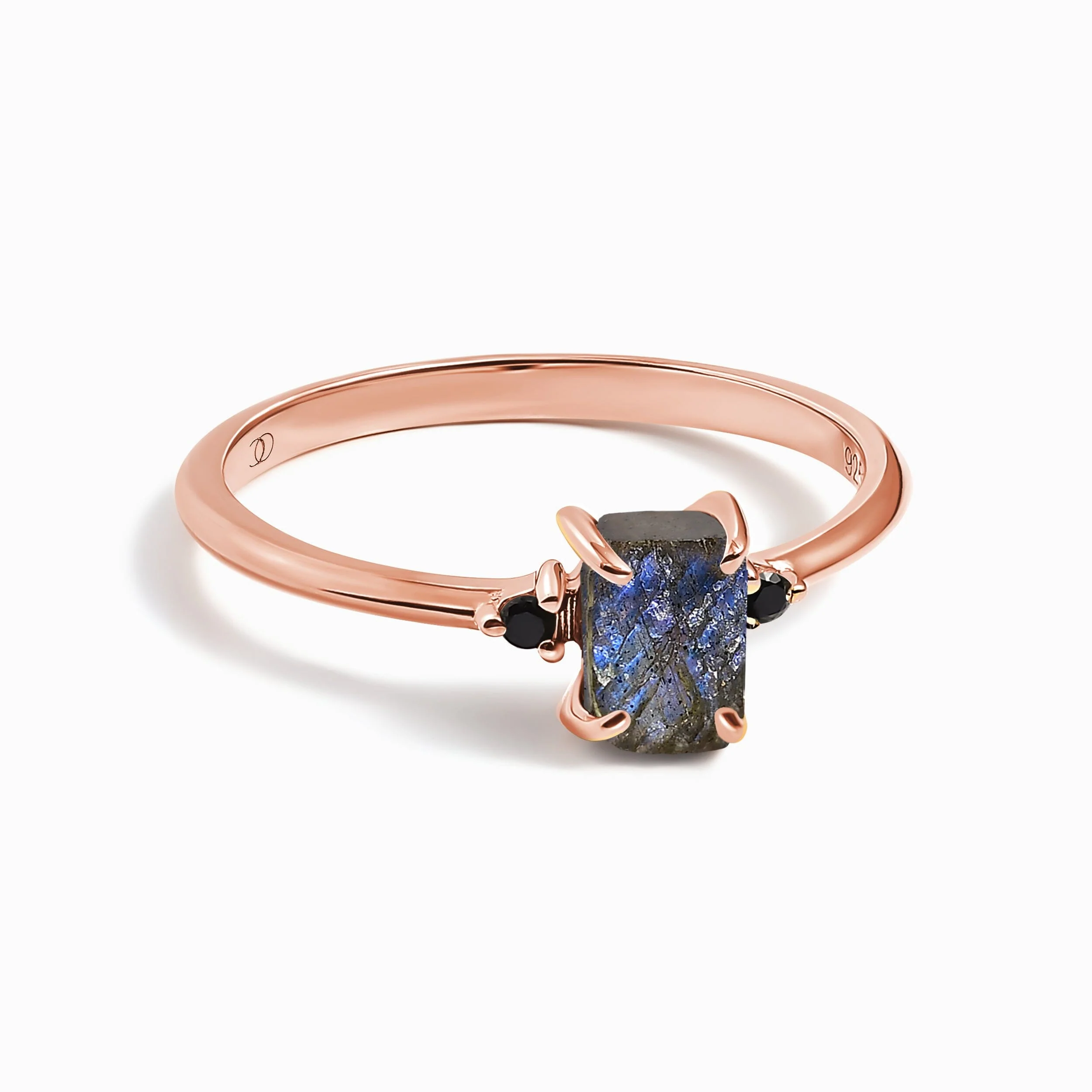 Labradorite Black Onyx Ring - Petite Raw Allure - Image 3