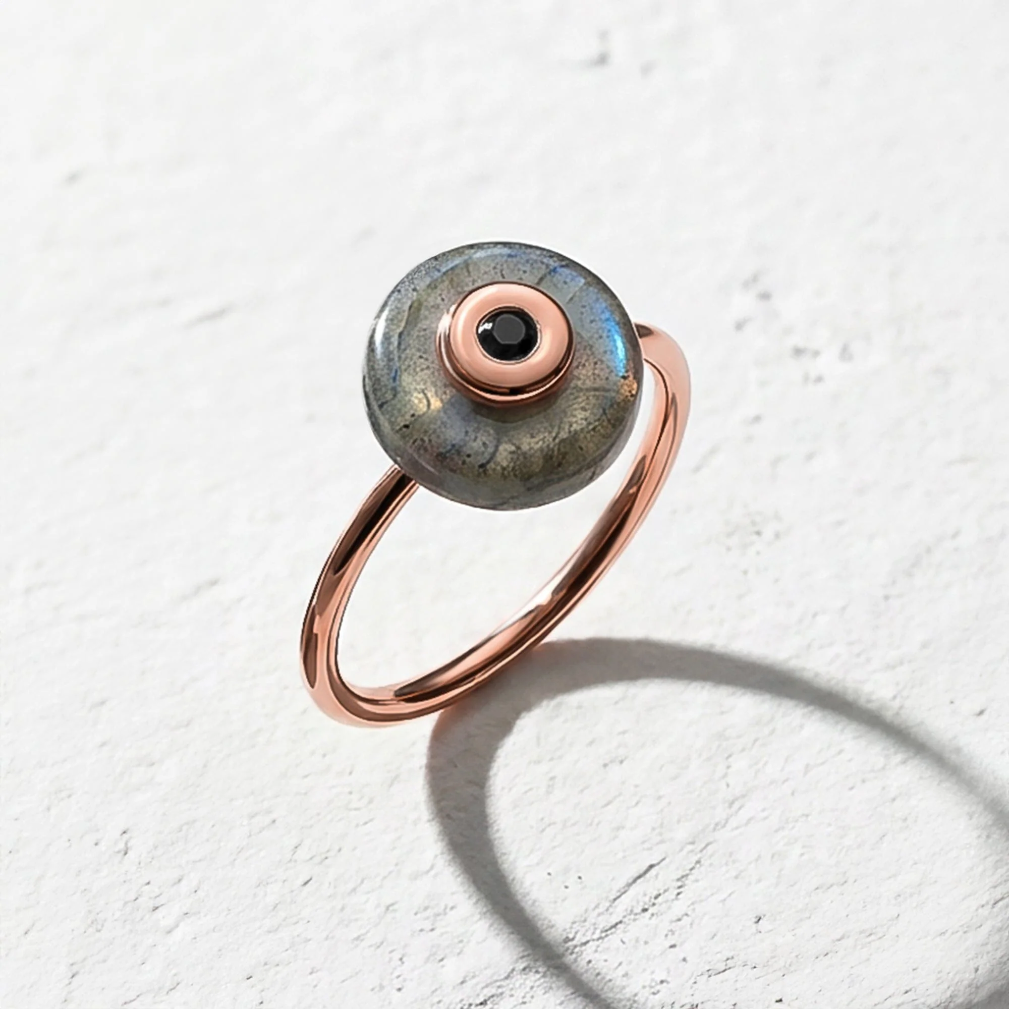 Labradorite Black Spinel Fidget Ring - Ora - Image 3
