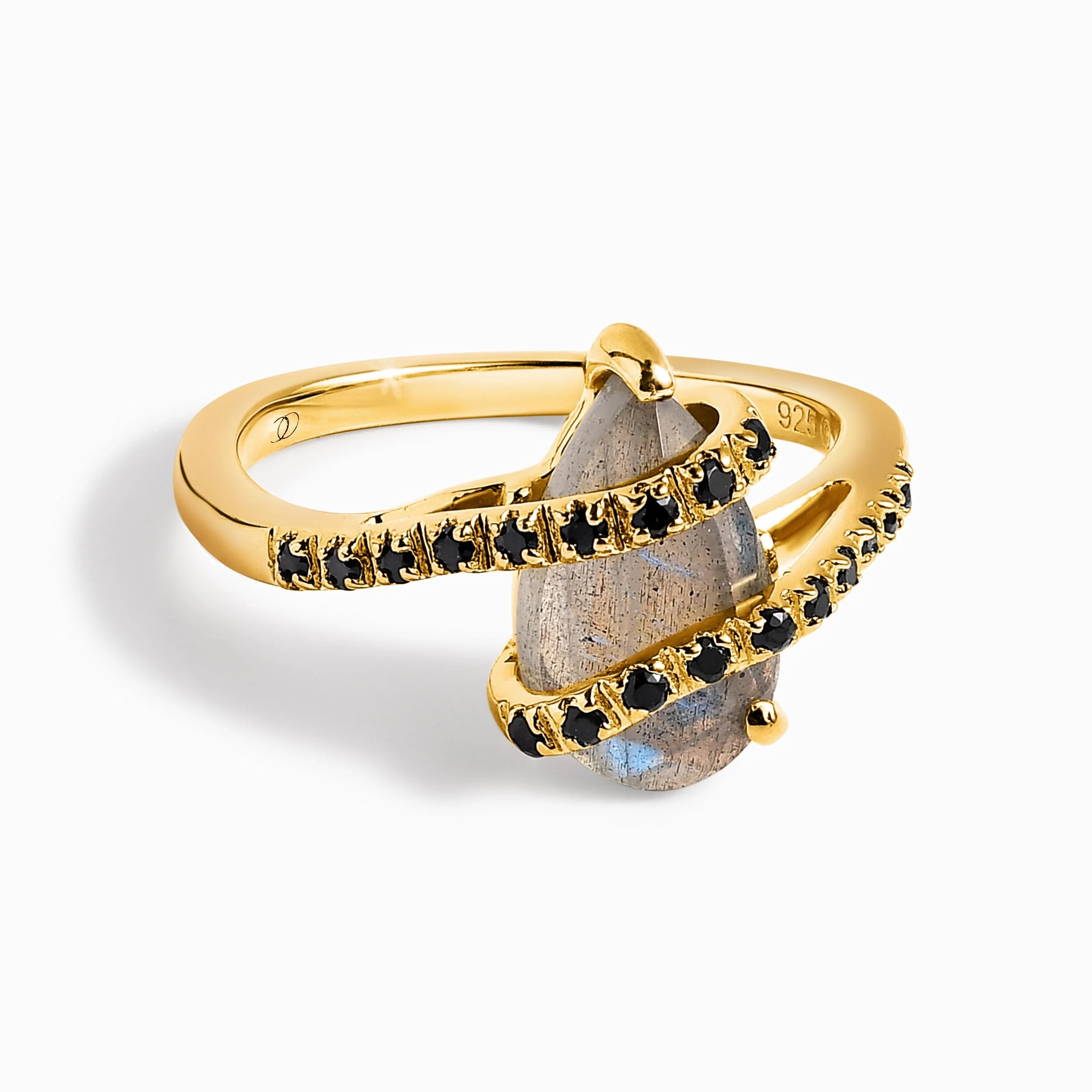 Labradorite Black Spinel Ring - Bypass - Image 5