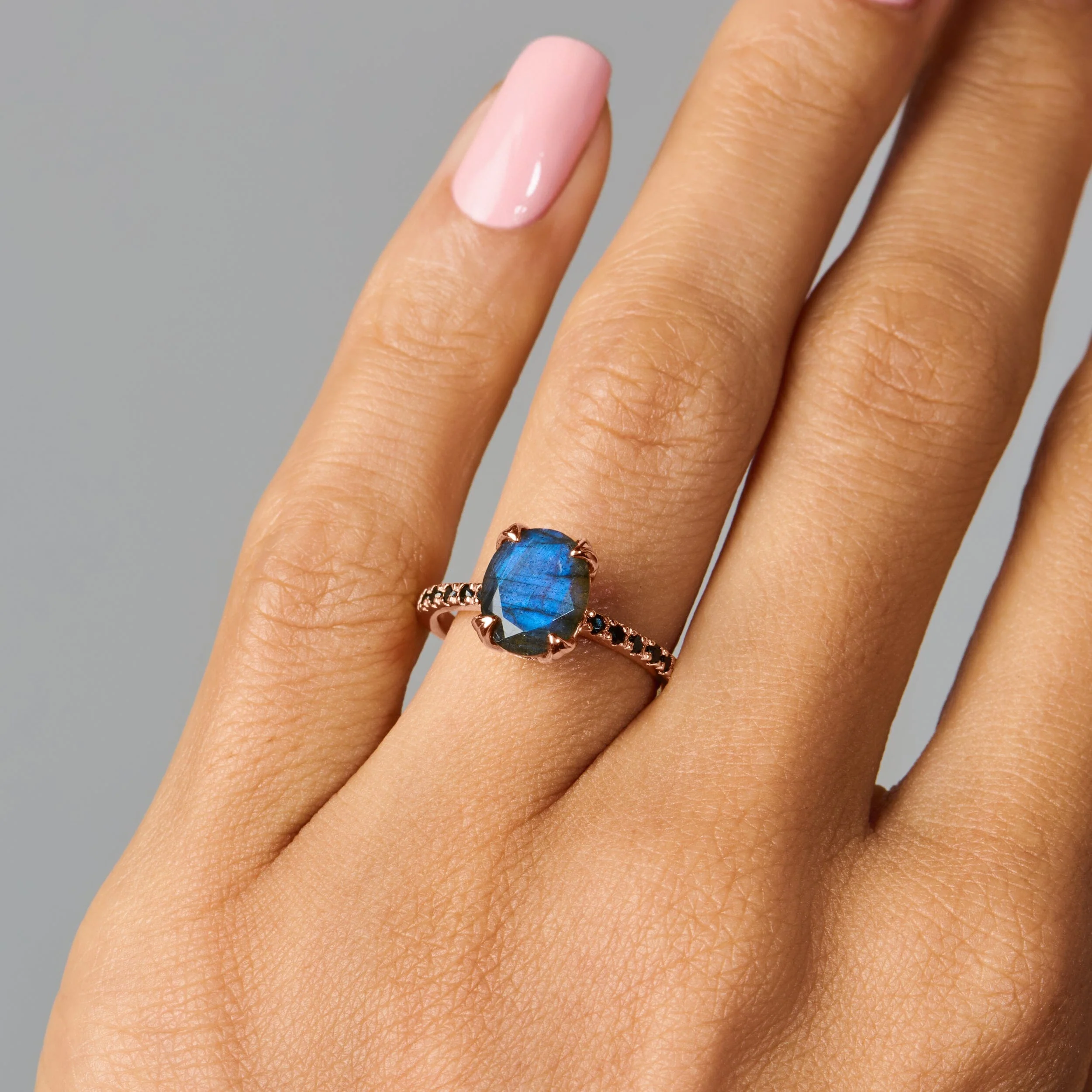 Labradorite Black Spinel Ring - Harlow - Image 4