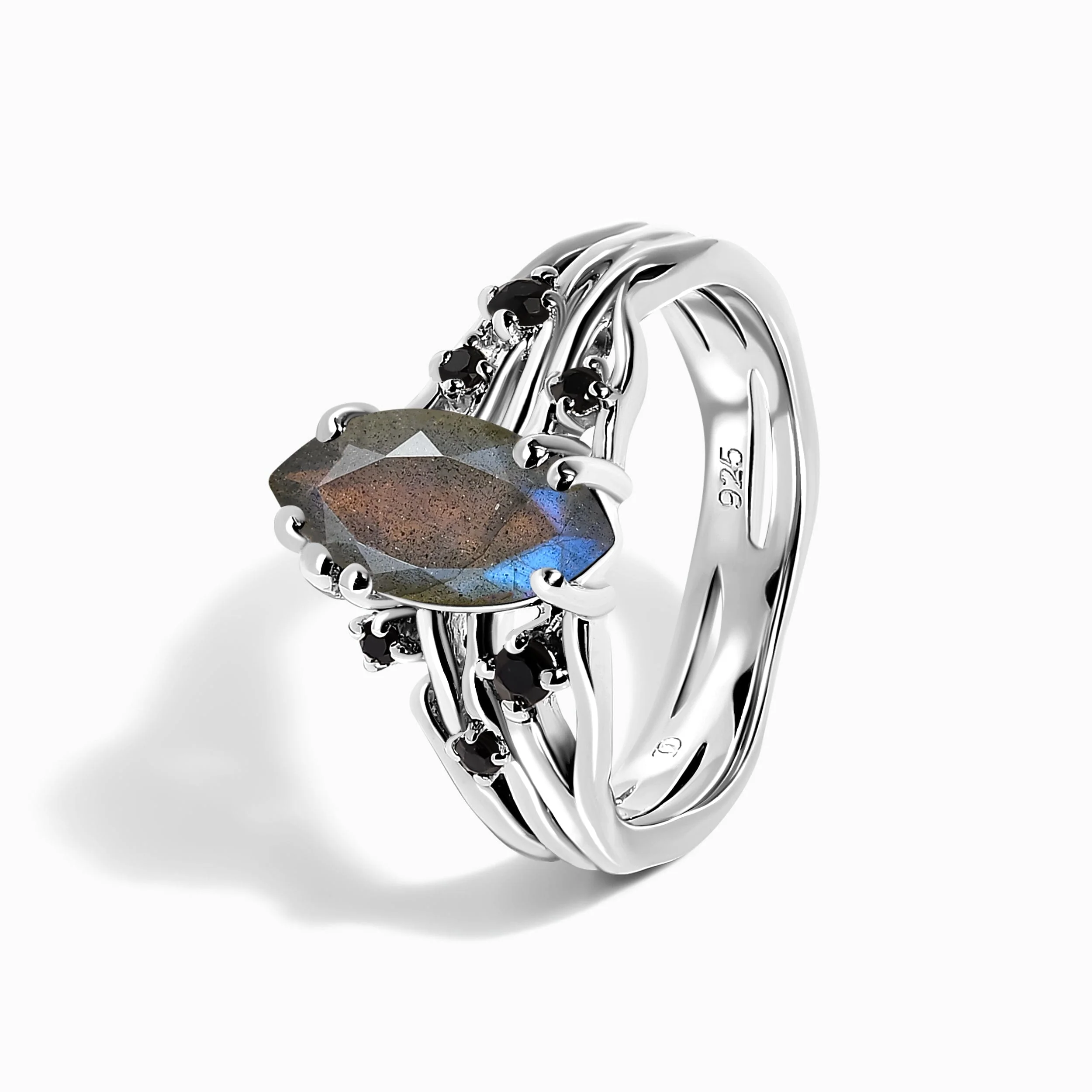 Labradorite Black Spinel Ring - Radiance - Image 11