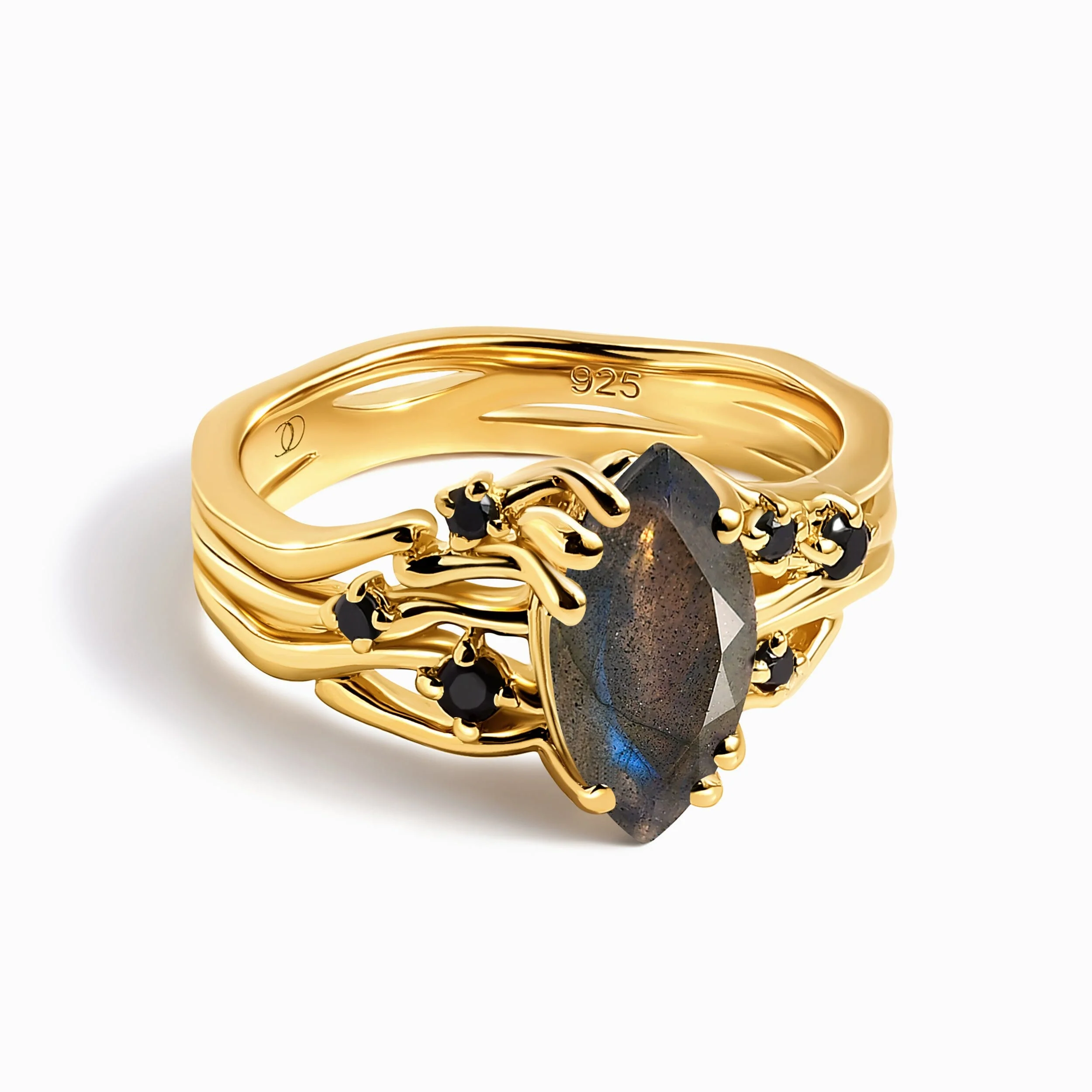 Labradorite Black Spinel Ring - Radiance - Image 3