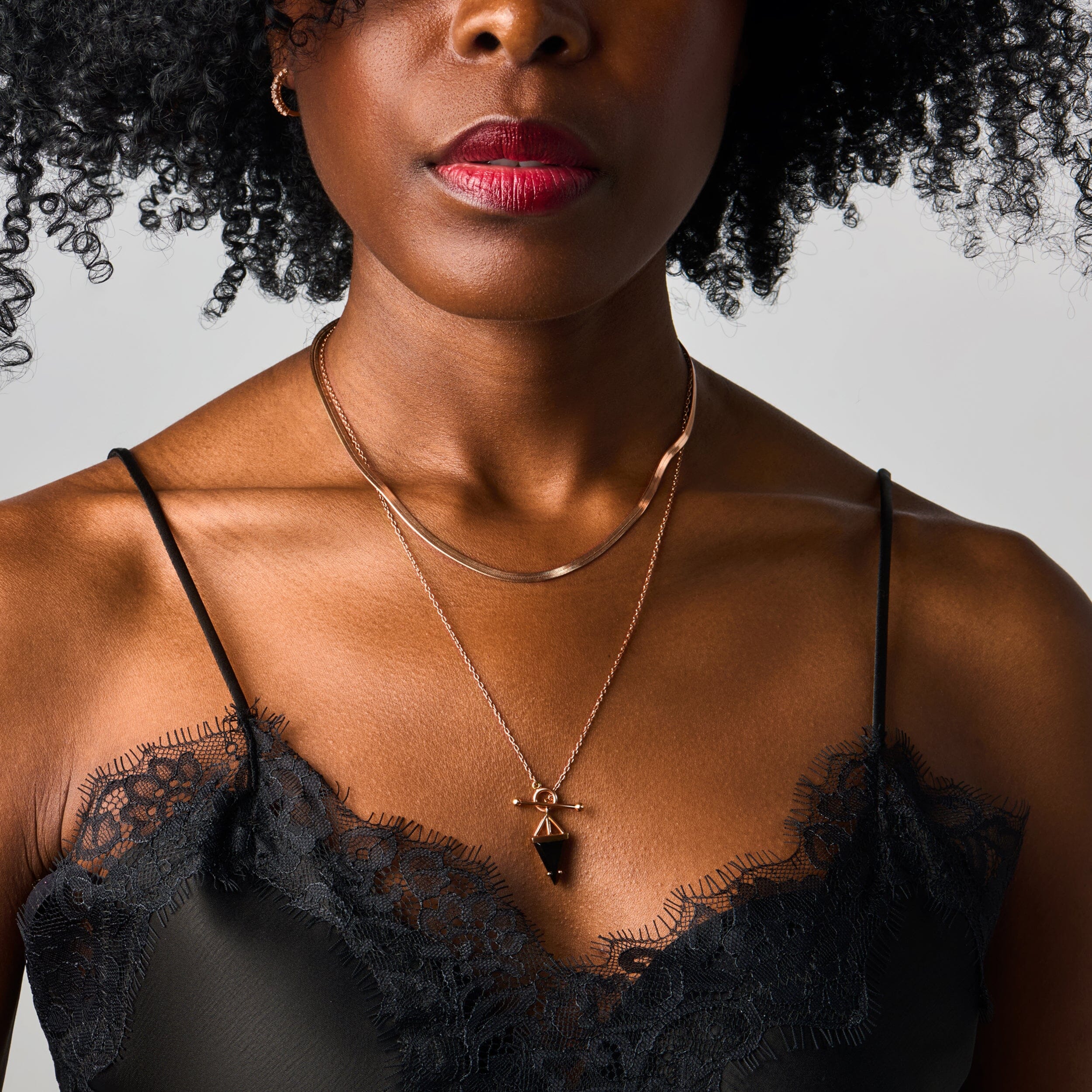 Labradorite Heroine T-Lock Necklace & Herringbone Chain - Image 4