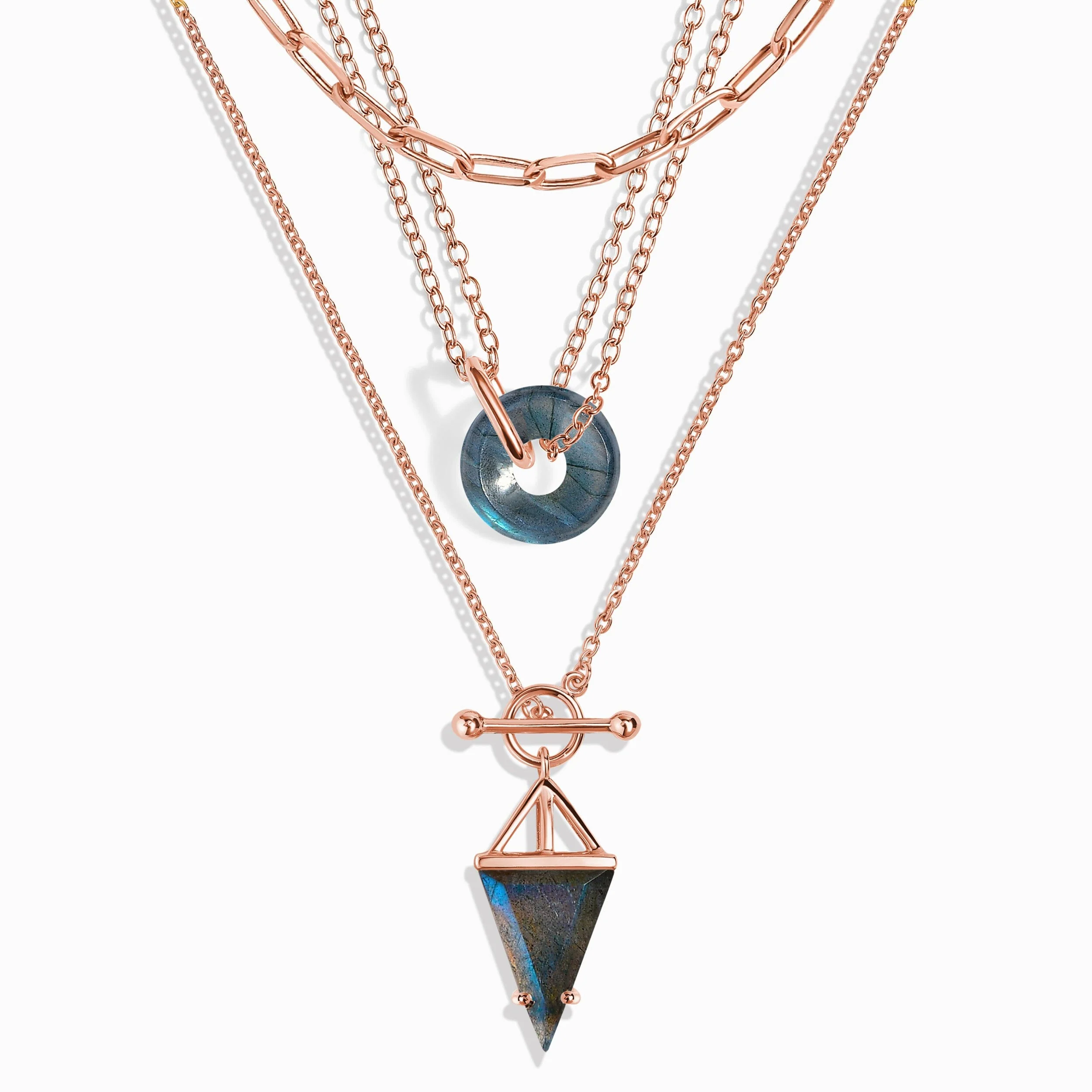 Labradorite Heroine T-Lock & Oura Necklaces & Widelink Chain - Image 3