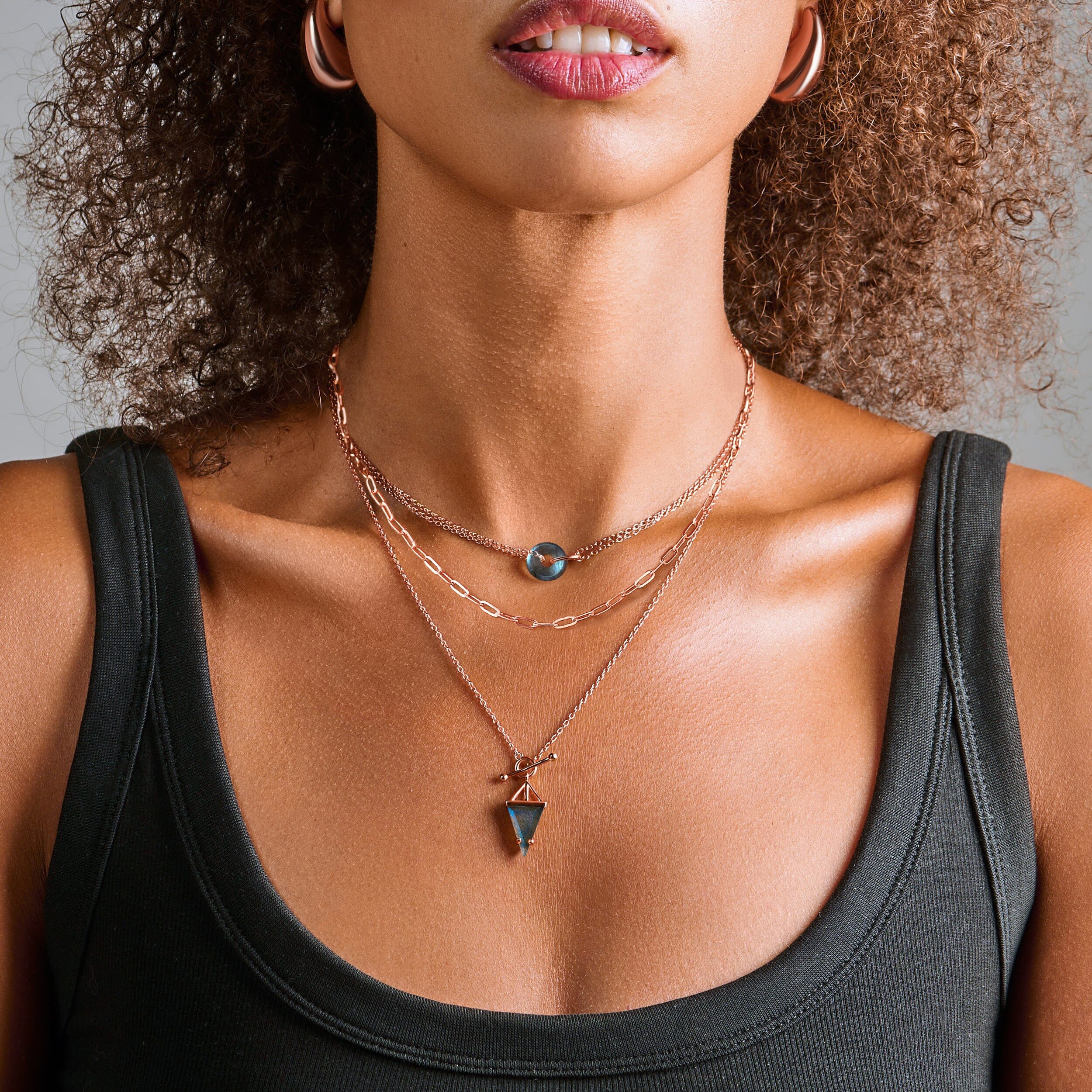 Labradorite Heroine T-Lock & Oura Necklaces & Widelink Chain - Image 4