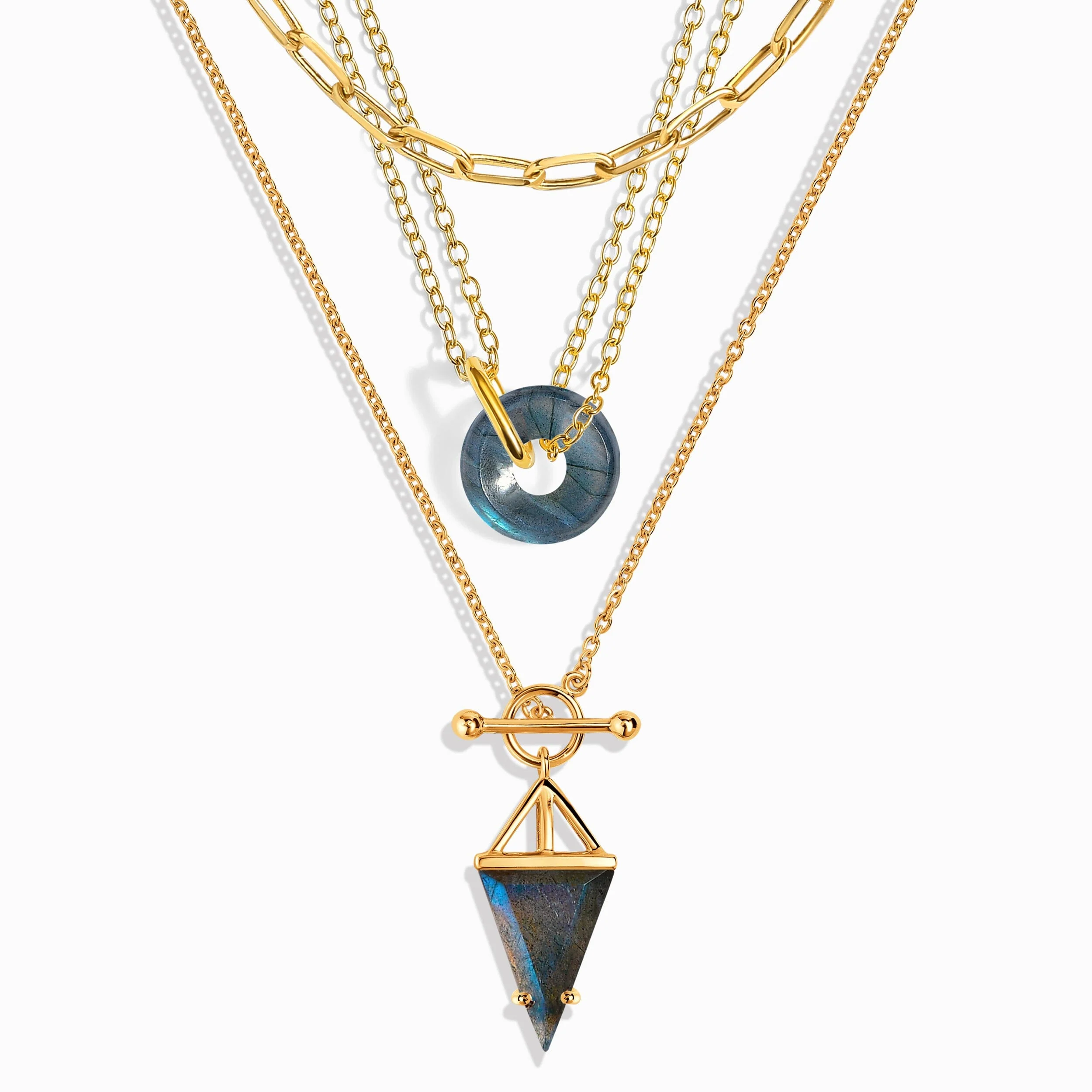 Labradorite Heroine T-Lock & Oura Necklaces & Widelink Chain - Image 5