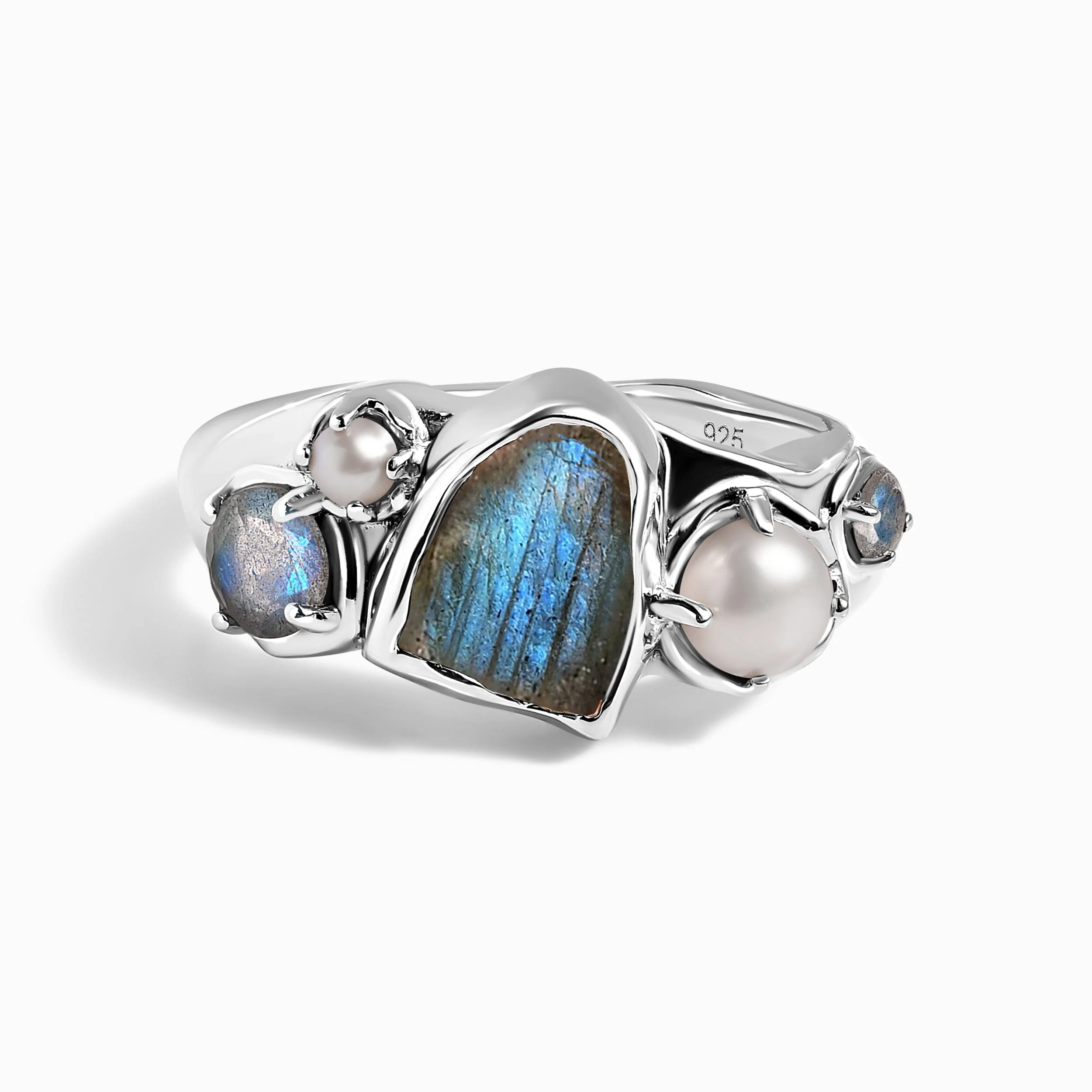 Labradorite Pearl Ring - Twilight Heirloom
