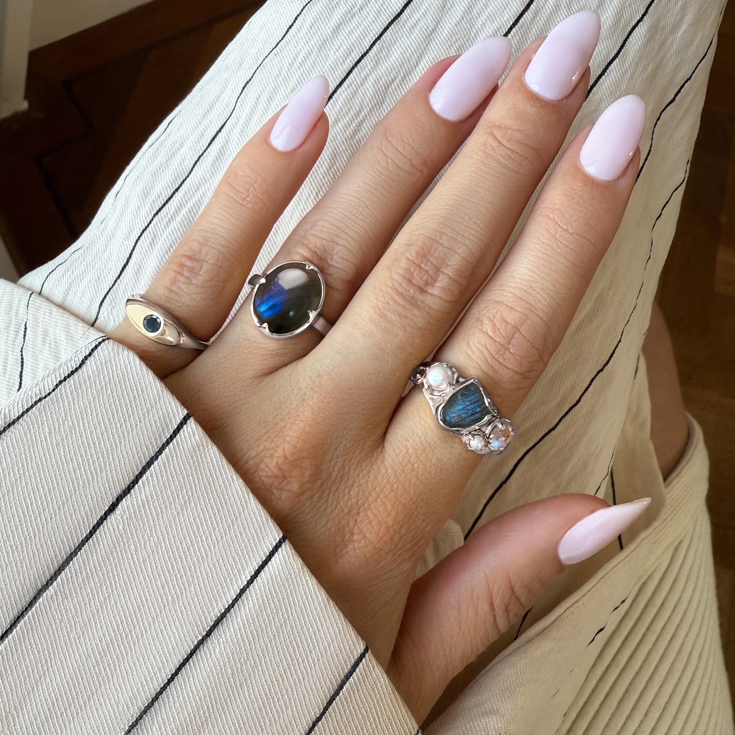 Labradorite Pearl Ring - Twilight Heirloom - Image 10