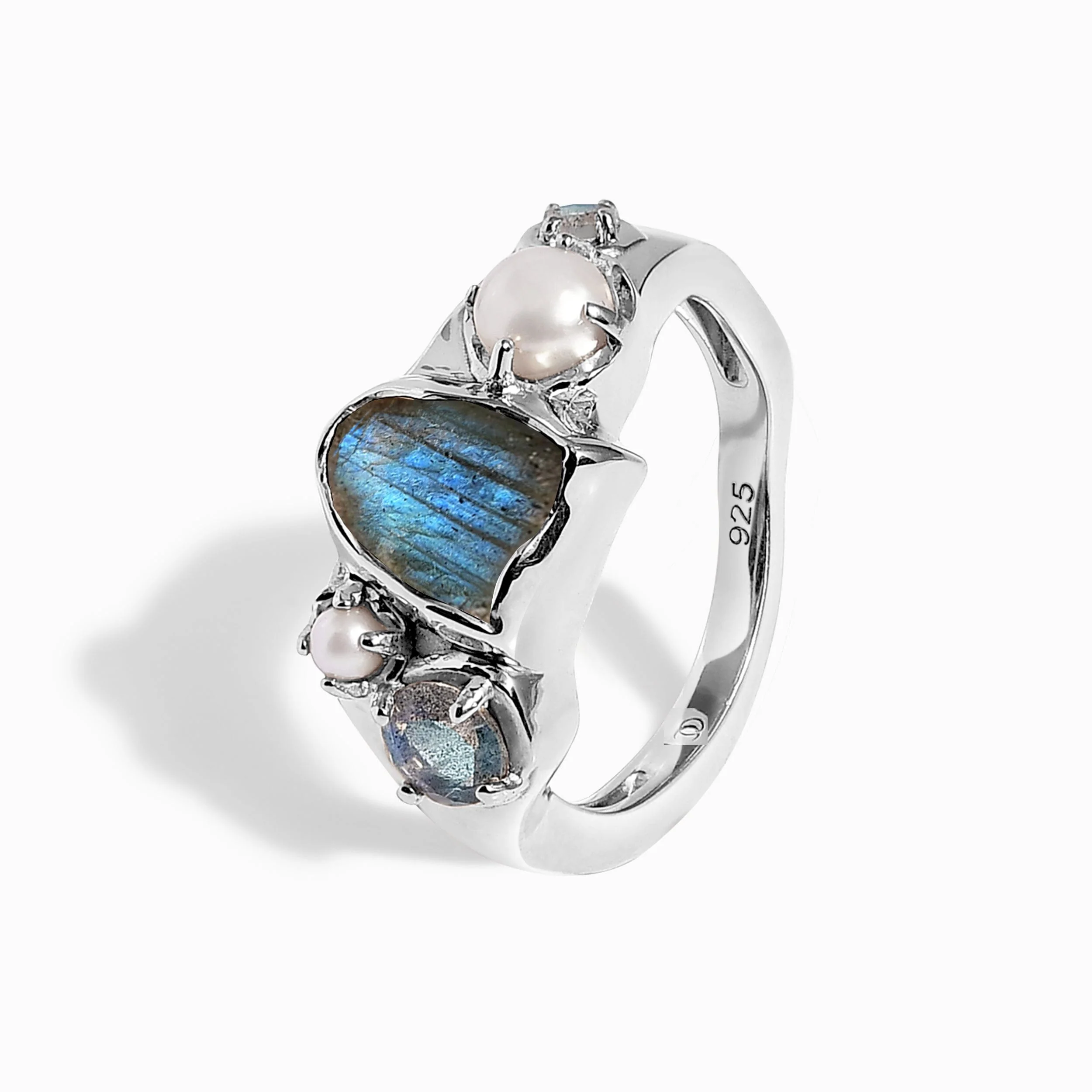 Labradorite Pearl Ring - Twilight Heirloom - Image 11