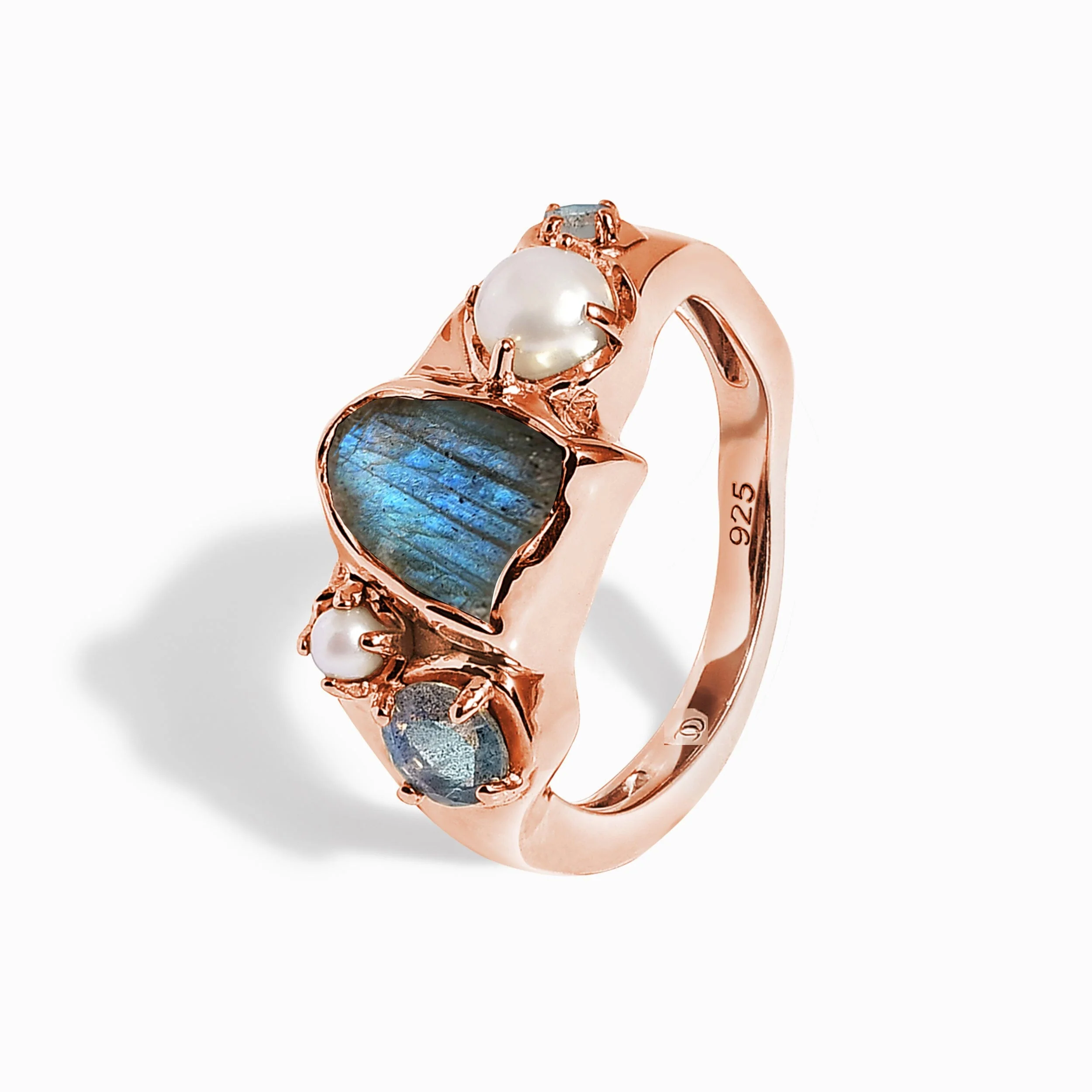 Labradorite Pearl Ring - Twilight Heirloom - Image 14