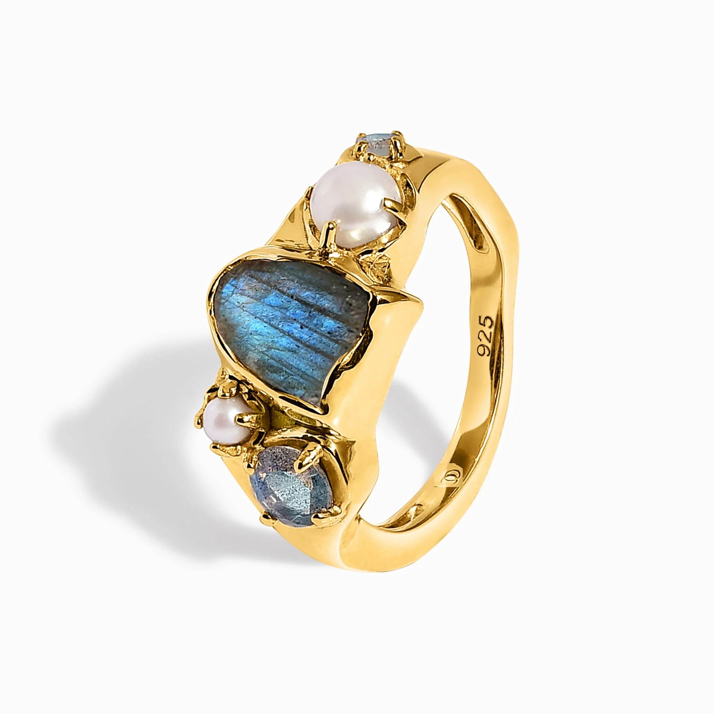 Labradorite Pearl Ring - Twilight Heirloom - Image 17