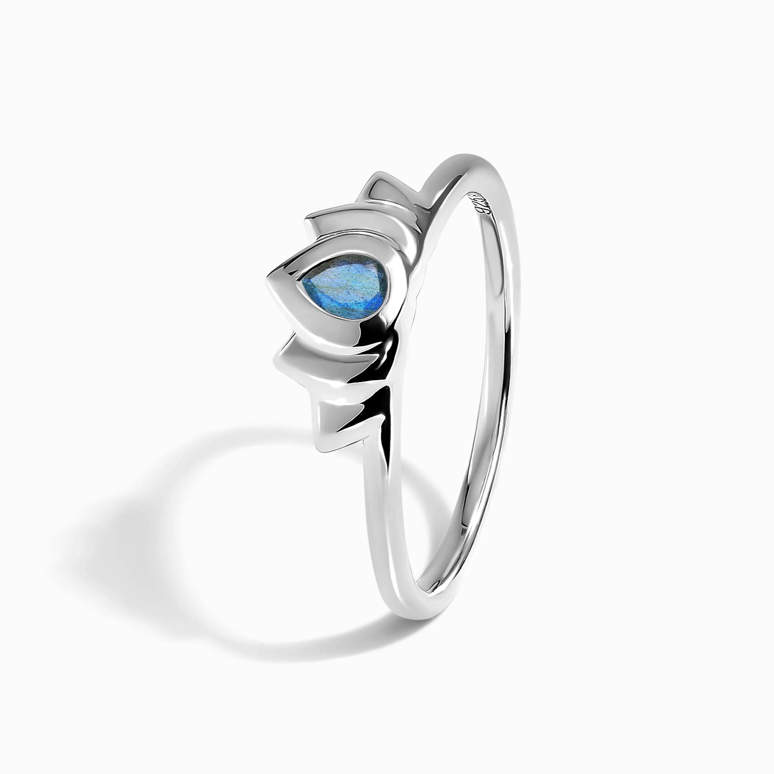 Labradorite Ring - Dainty Lotus - Image 11