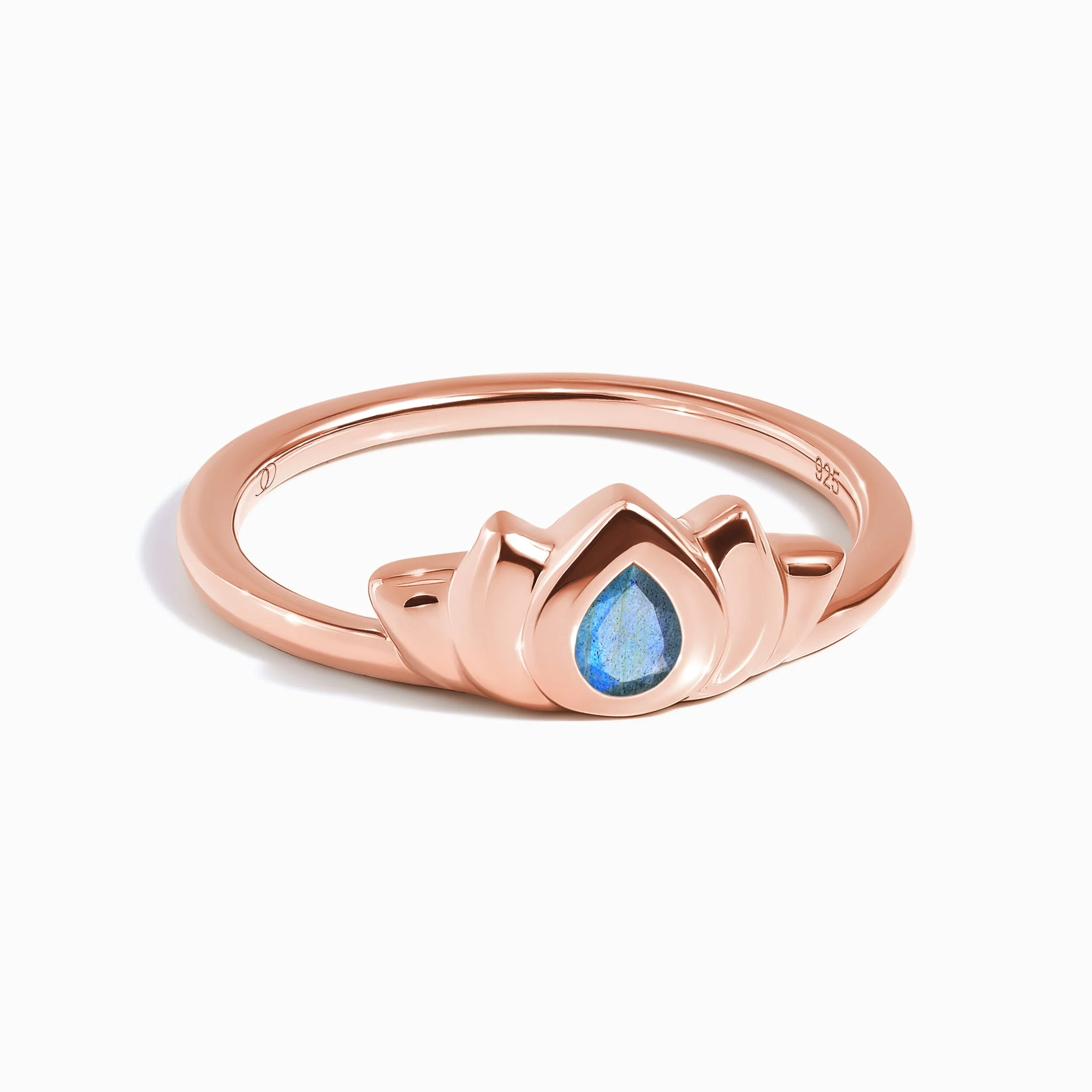 Labradorite Ring - Dainty Lotus - Image 4