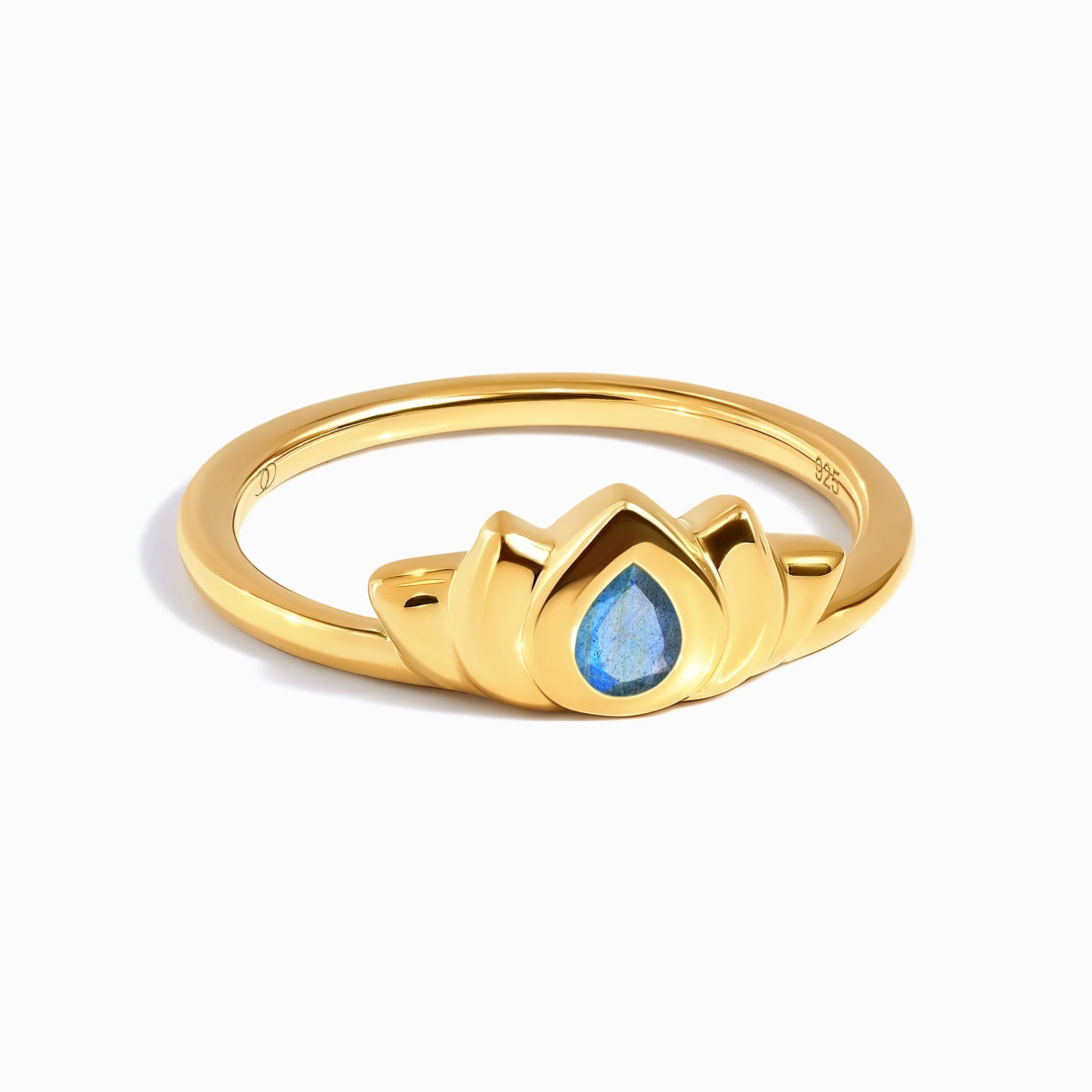 Labradorite Ring - Dainty Lotus - Image 7