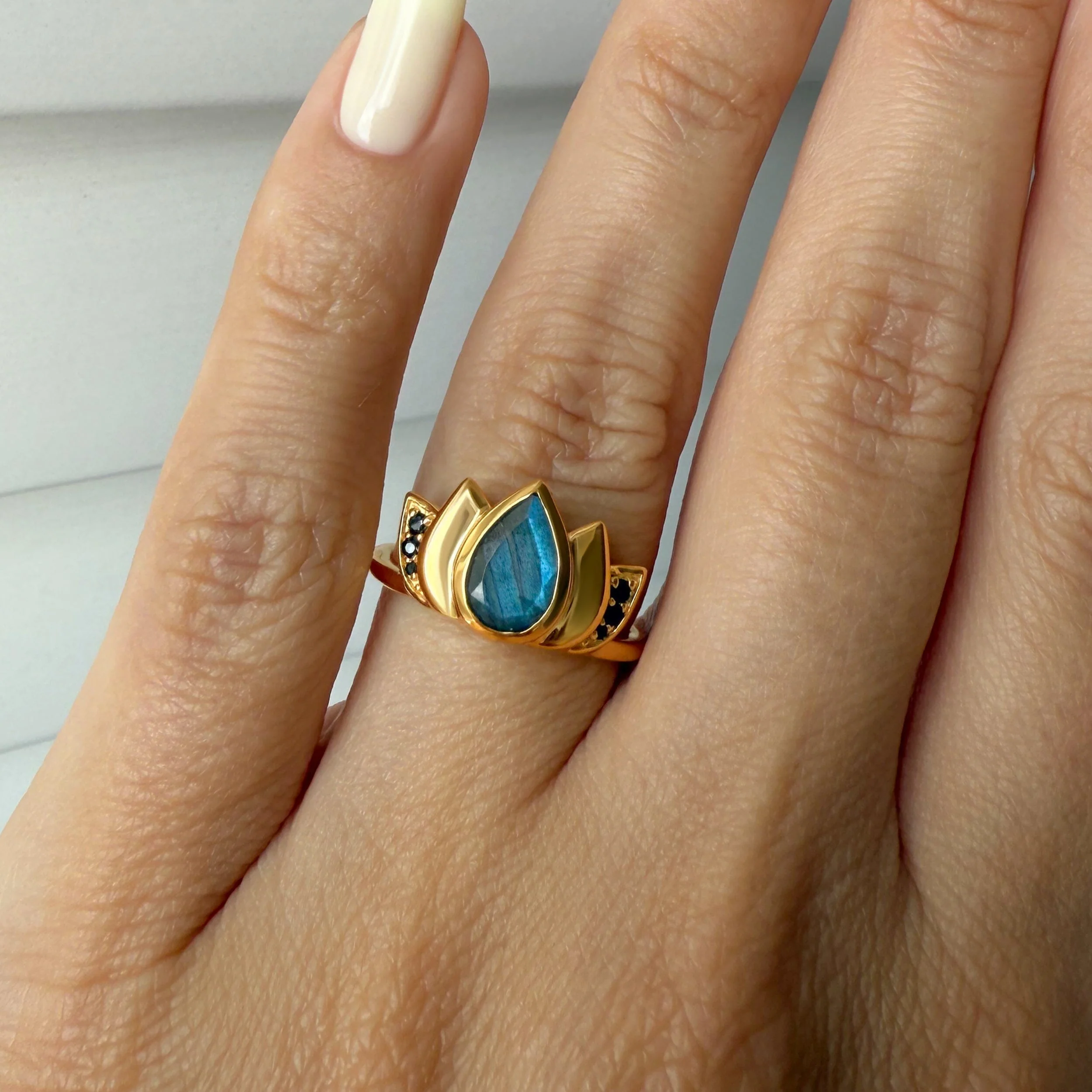 Labradorite Ring - Divine Lotus - Image 19