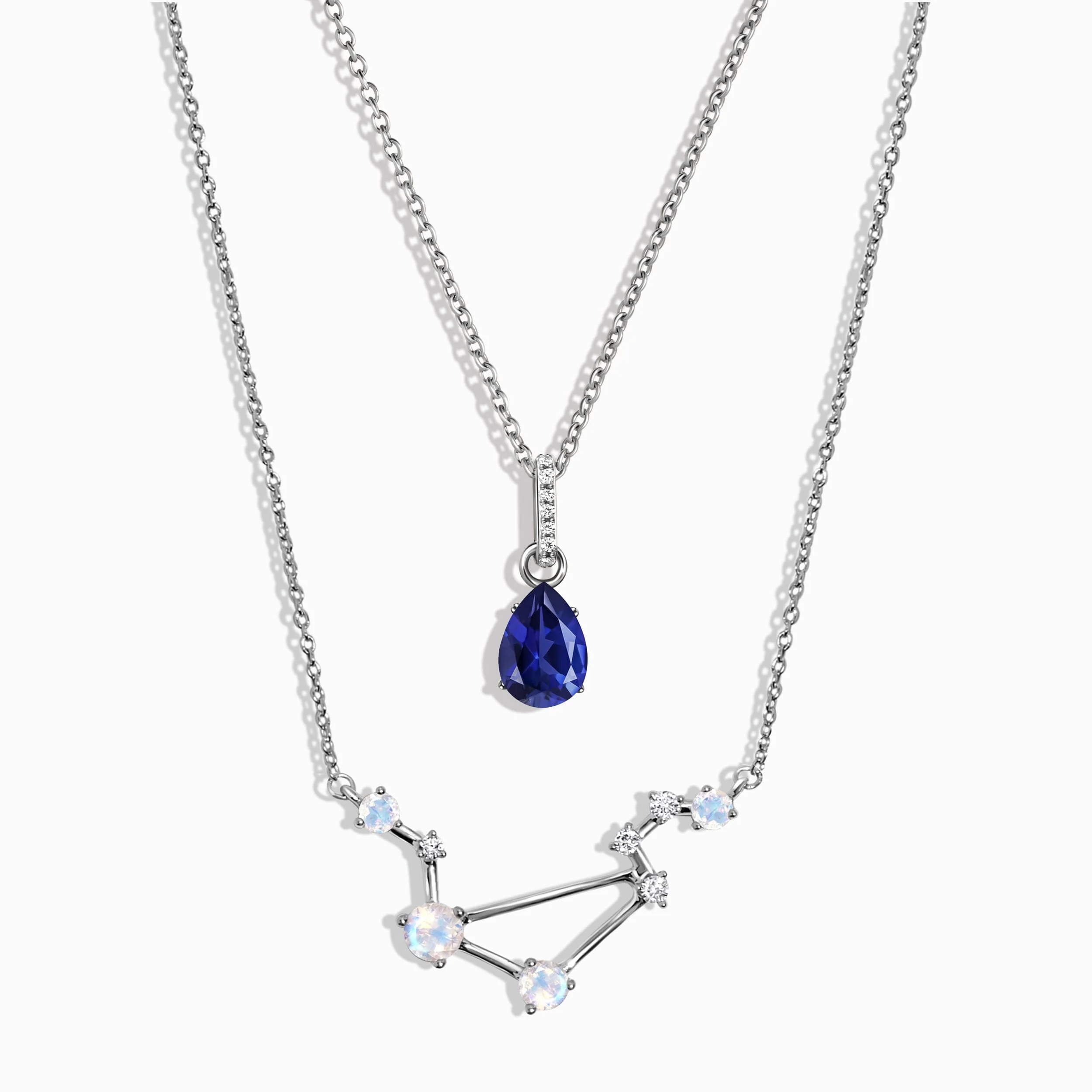 Libra Zodiac & September Birthstone Necklaces