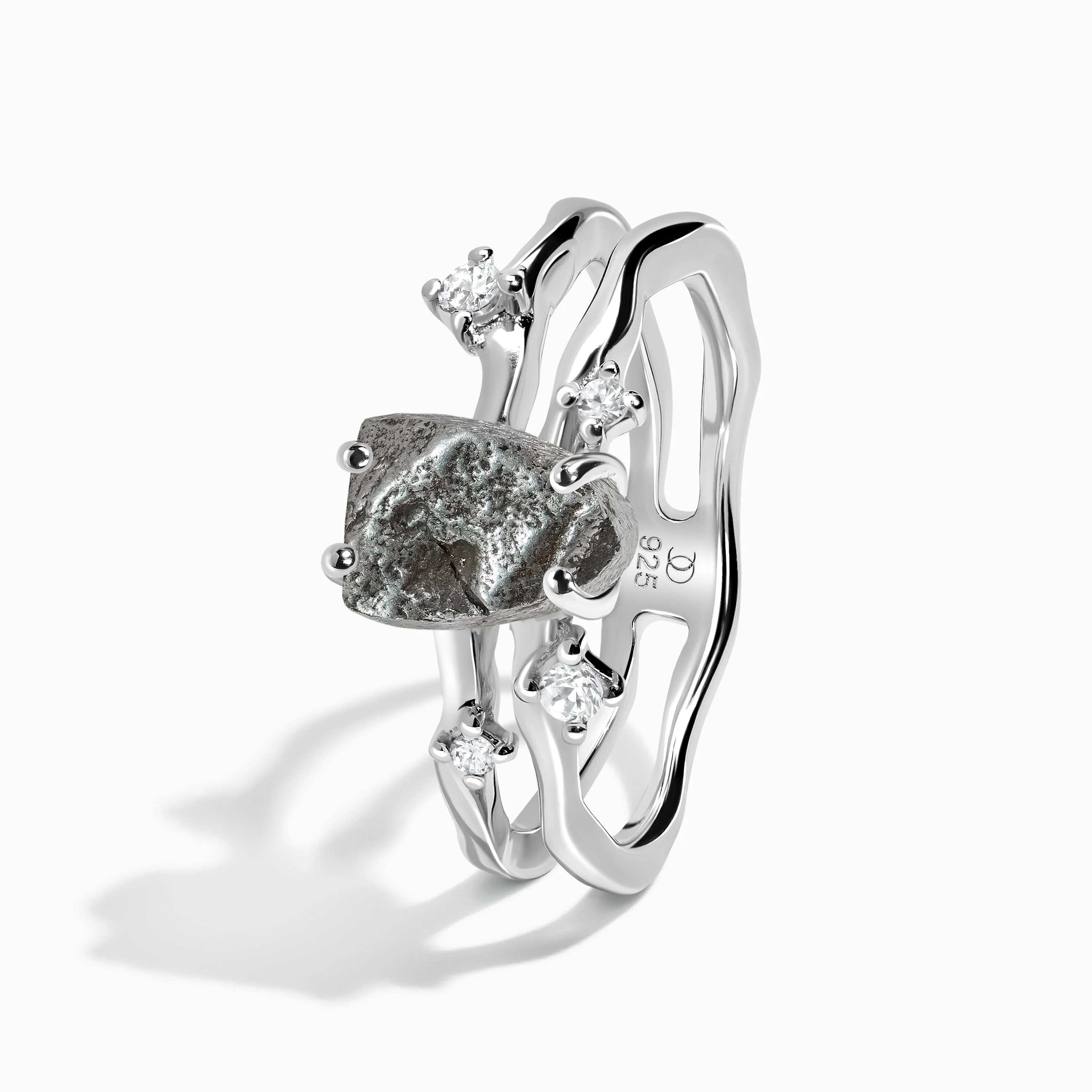 Raw Crystal Ring - Flow Meteorite - Image 15