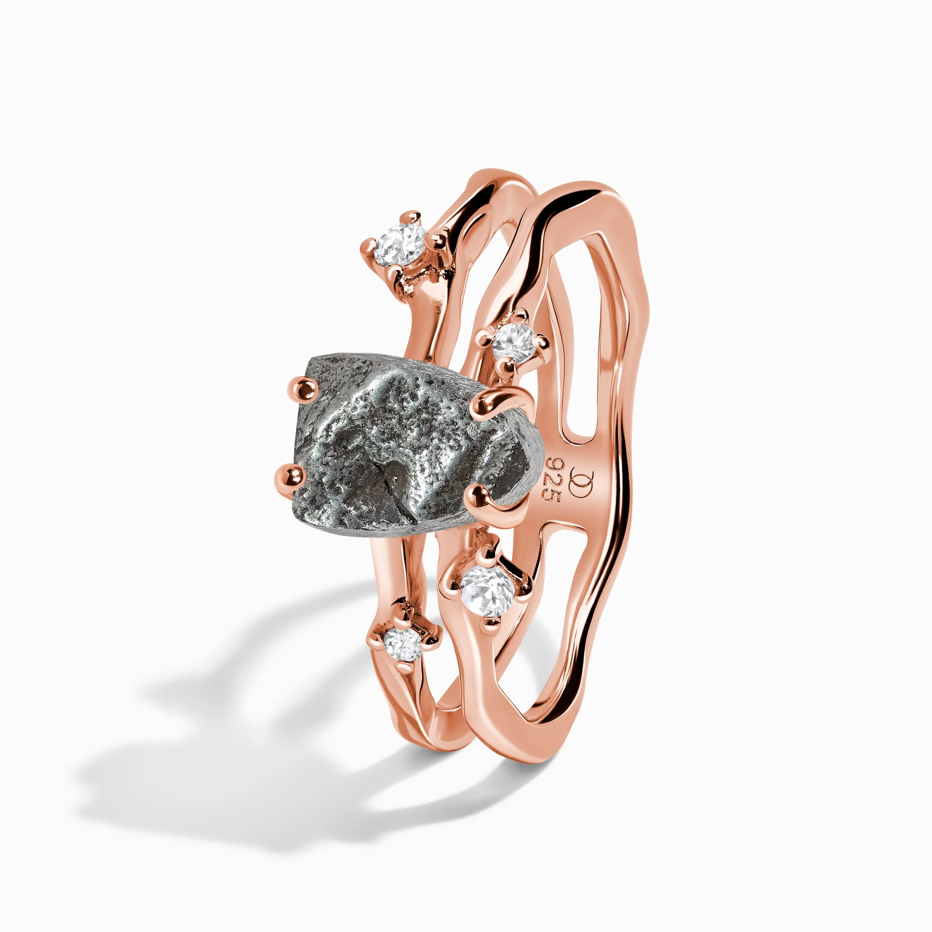 Raw Crystal Ring - Flow Meteorite - Image 19