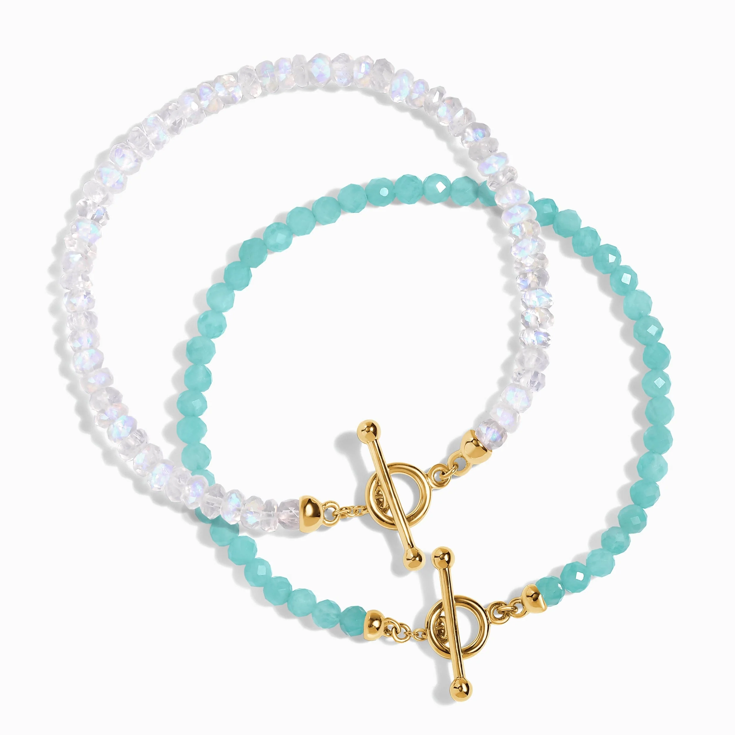 Moonstone & Amazonite Bracelet Stack - Abundance - Image 5