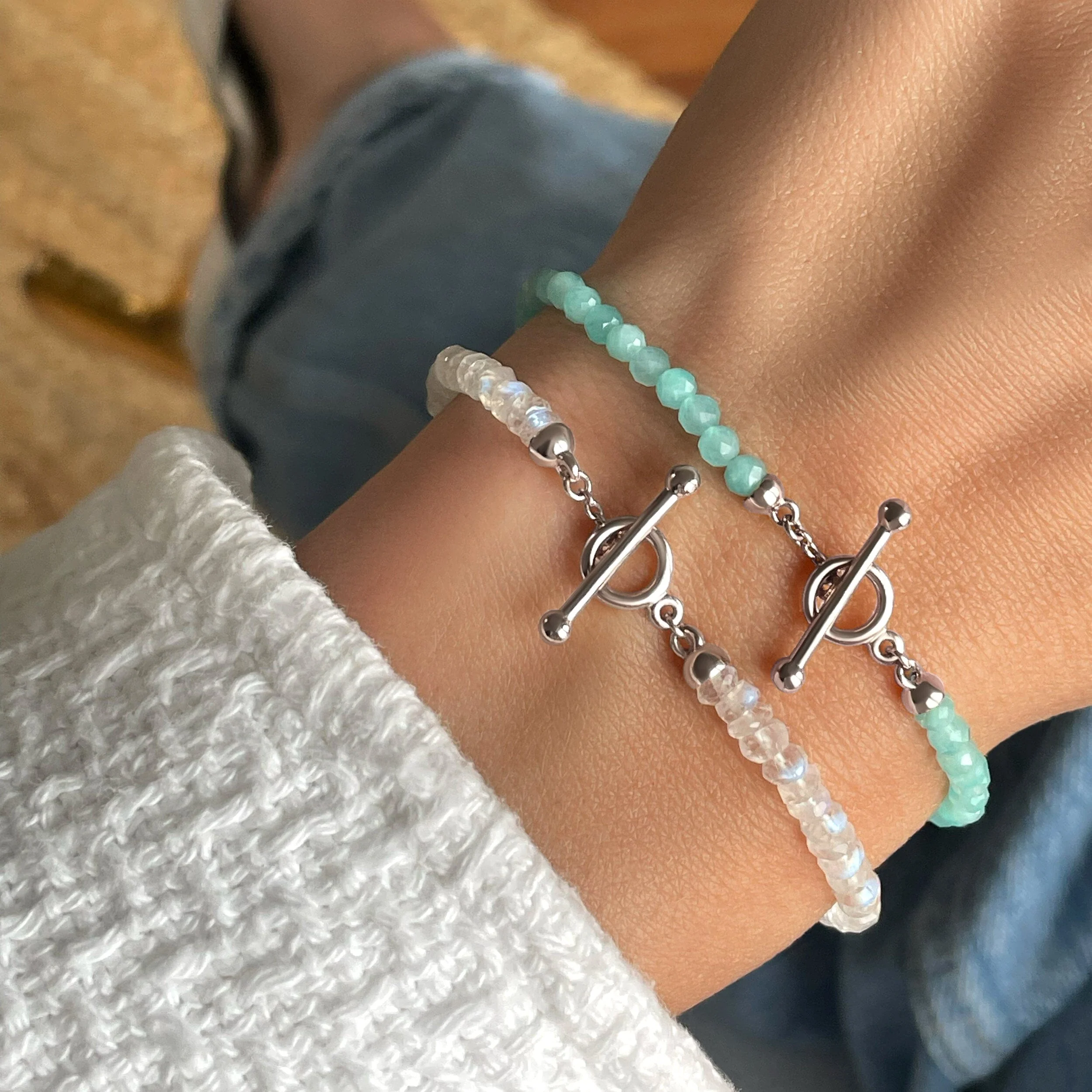 Moonstone & Amazonite Bracelet Stack - Abundance - Image 9