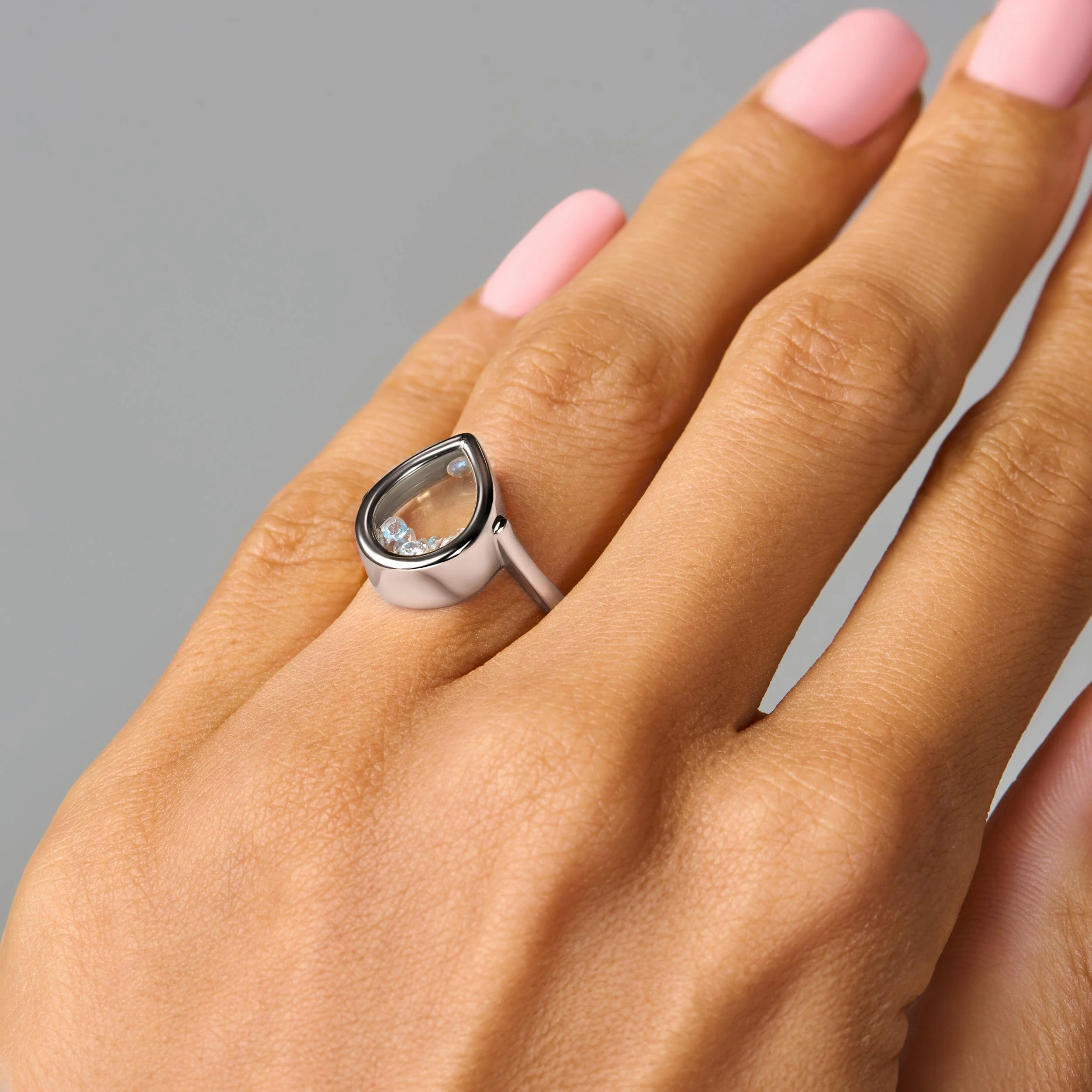 Moonstone Aquamarine Ring - Gem Glide - Image 12