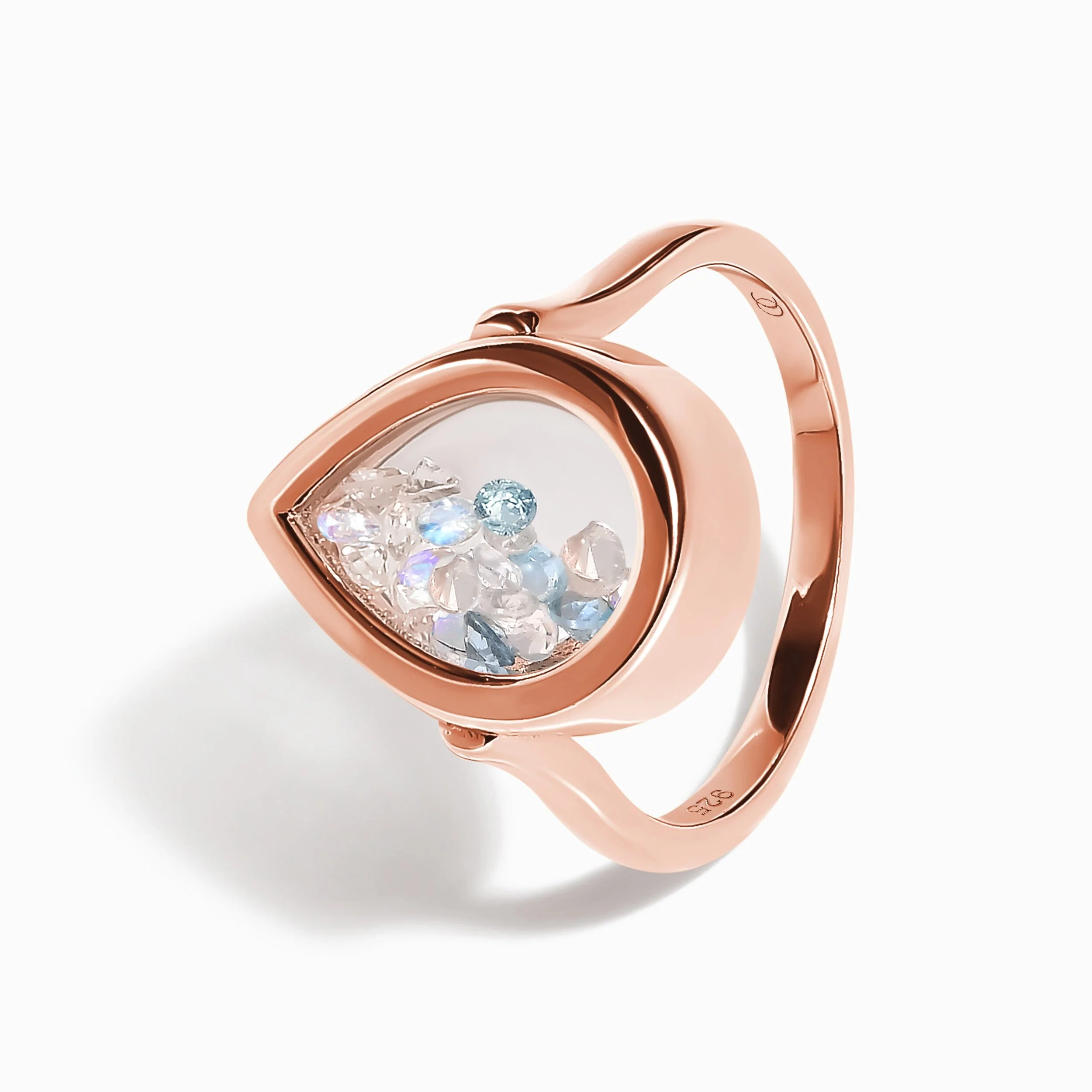 Moonstone Aquamarine Ring - Gem Glide - Image 14