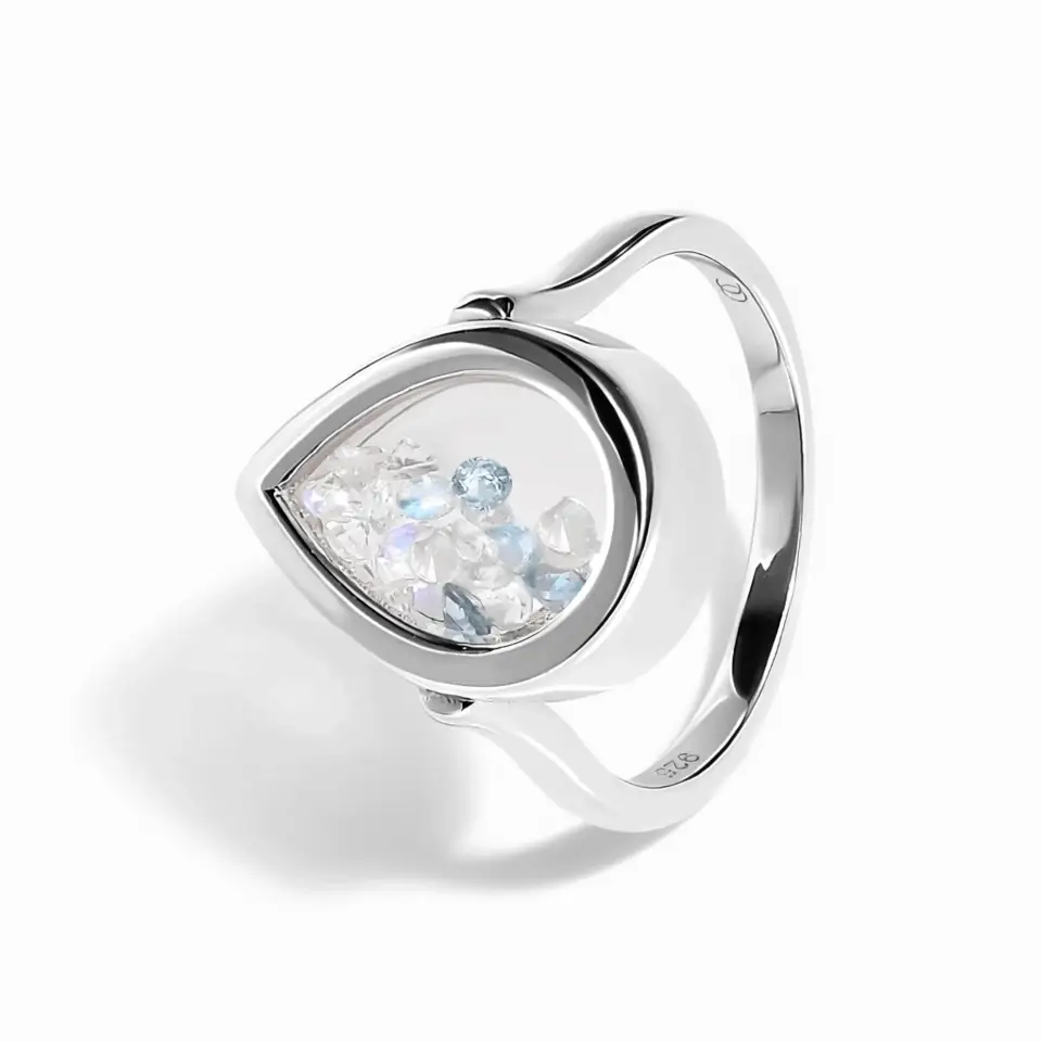 Moonstone Aquamarine Ring - Gem Glide - Image 3
