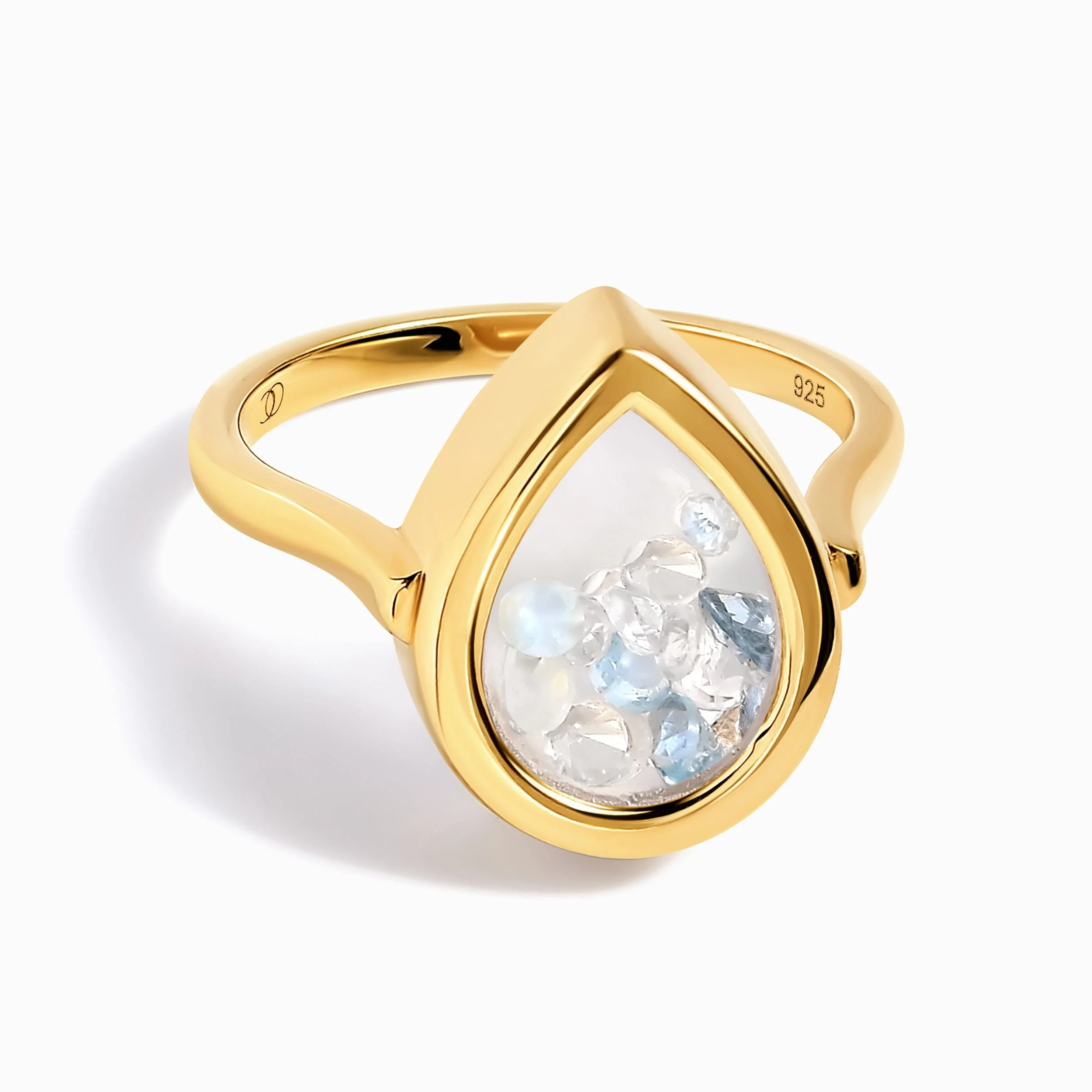 Moonstone Aquamarine Ring - Gem Glide - Image 6