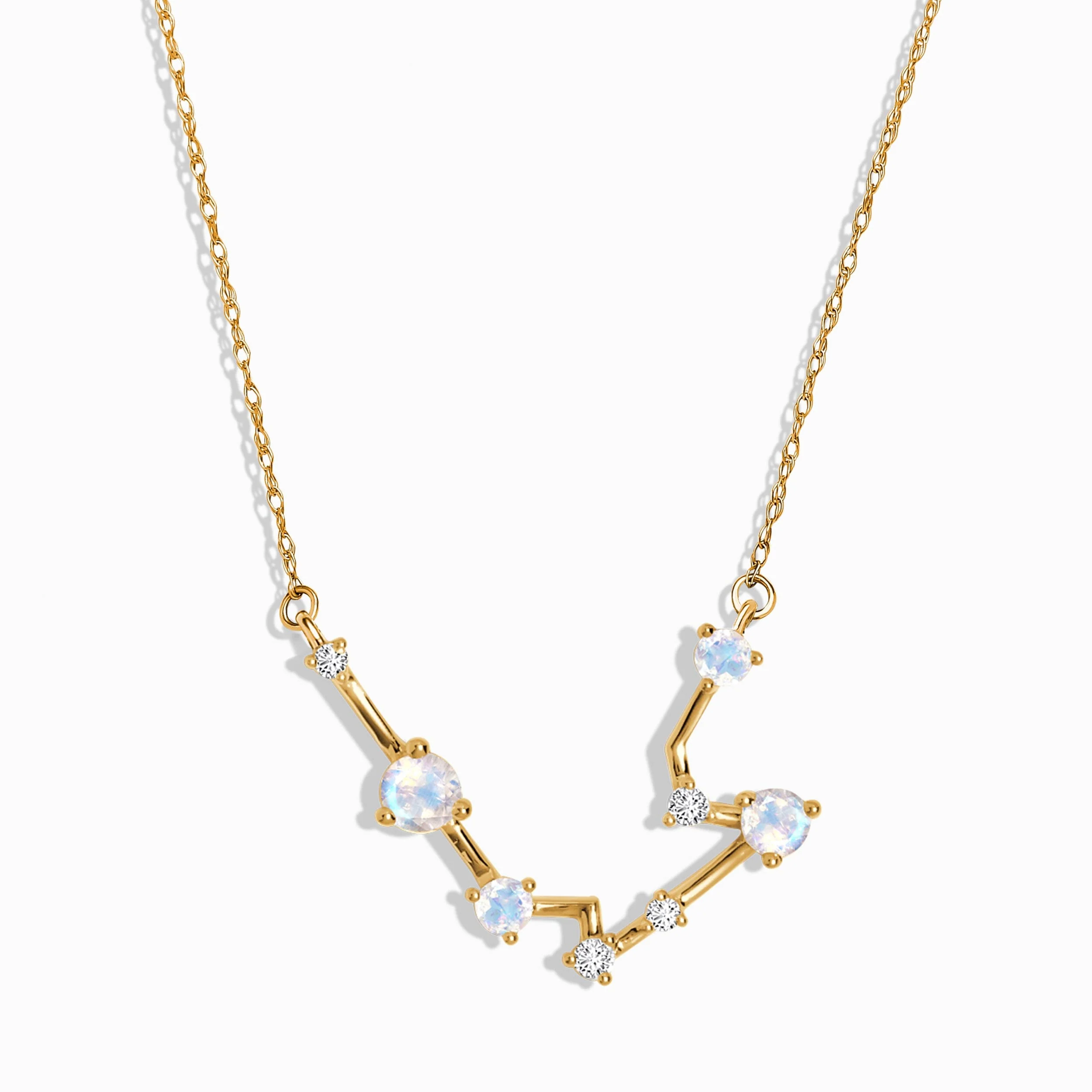 Moonstone Diamond Necklace - Aquarius Zodiac Constellation - Image 5