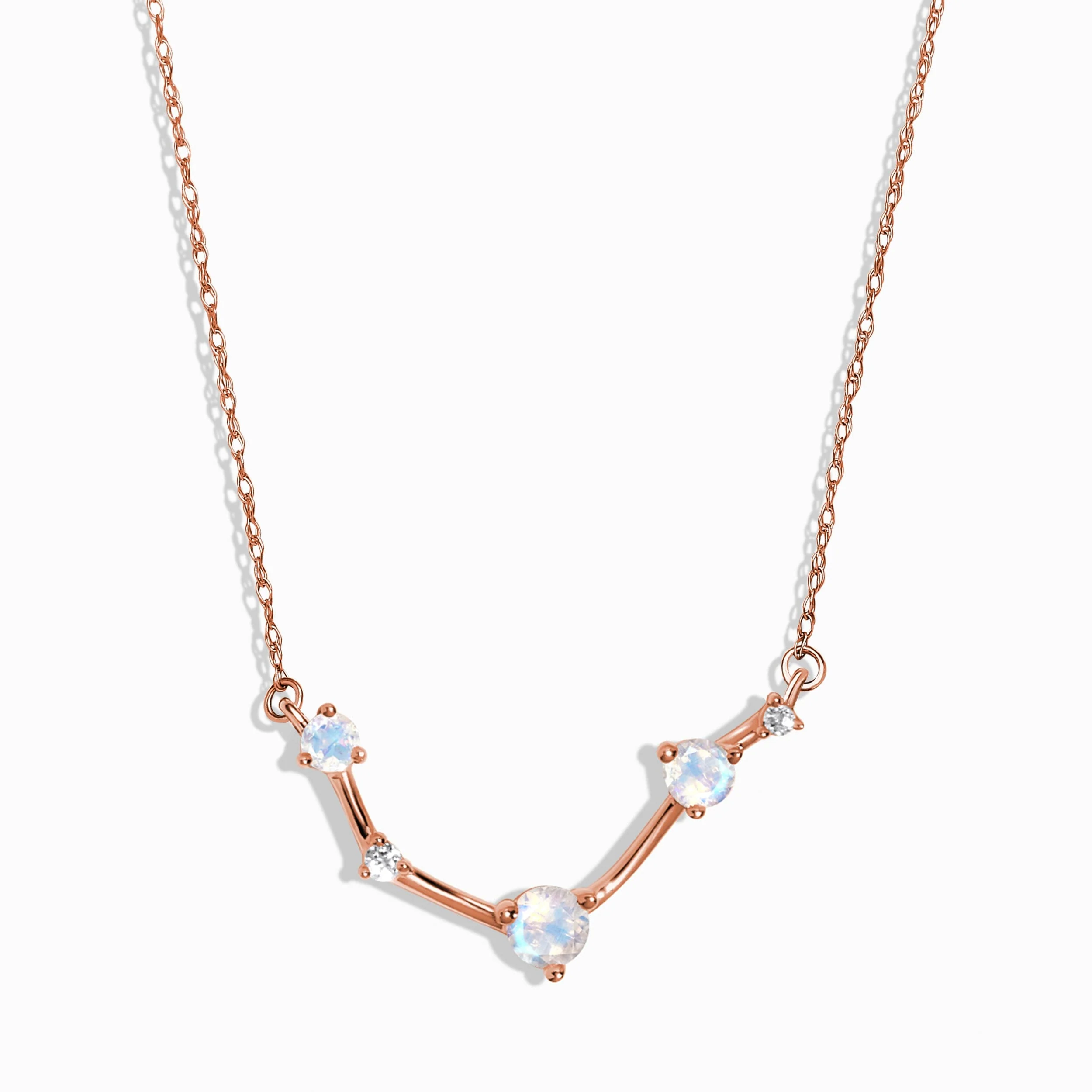 Moonstone Diamond Necklace - Aries Zodiac Constellation - Image 3