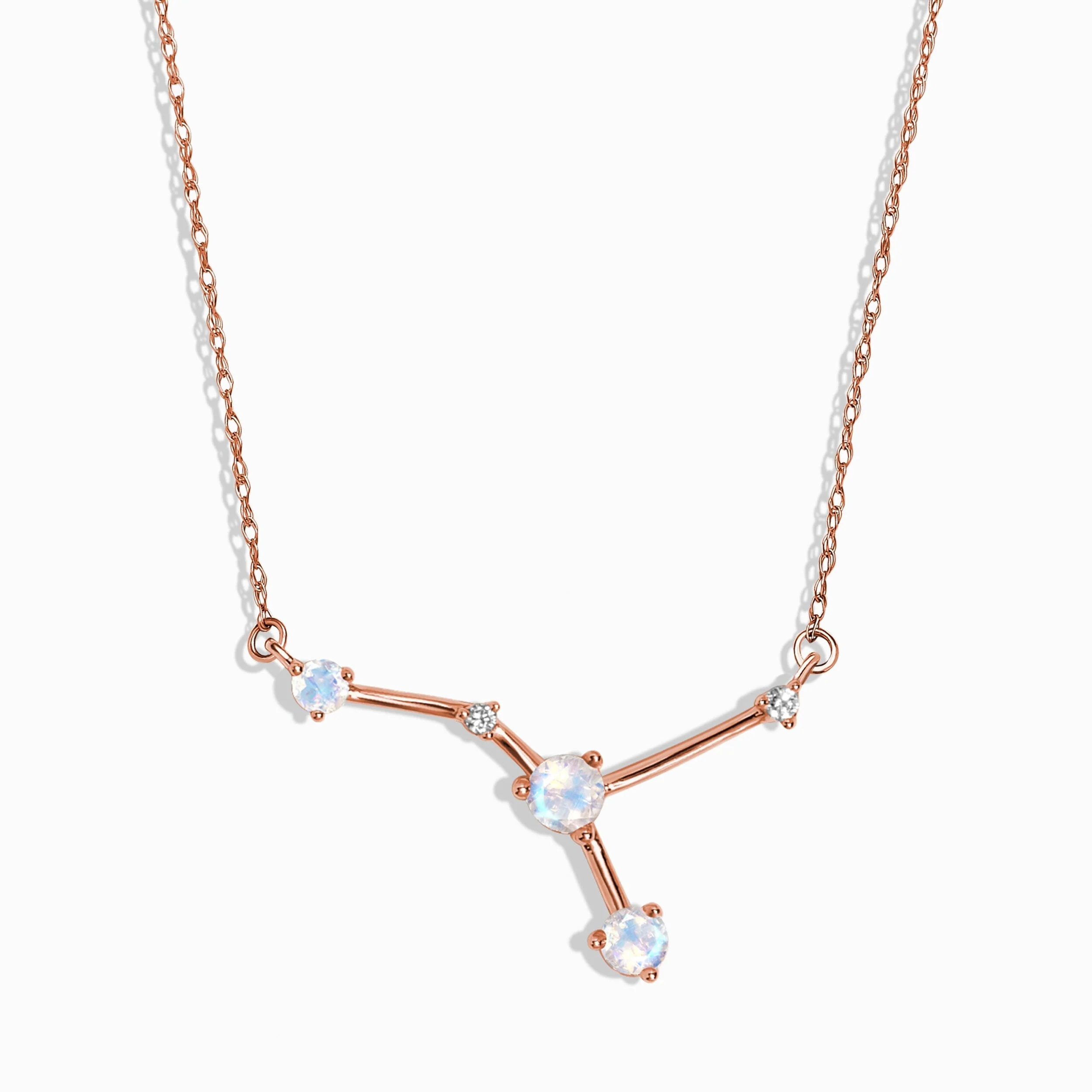 Moonstone Diamond Necklace - Cancer Zodiac Constellation - Image 3