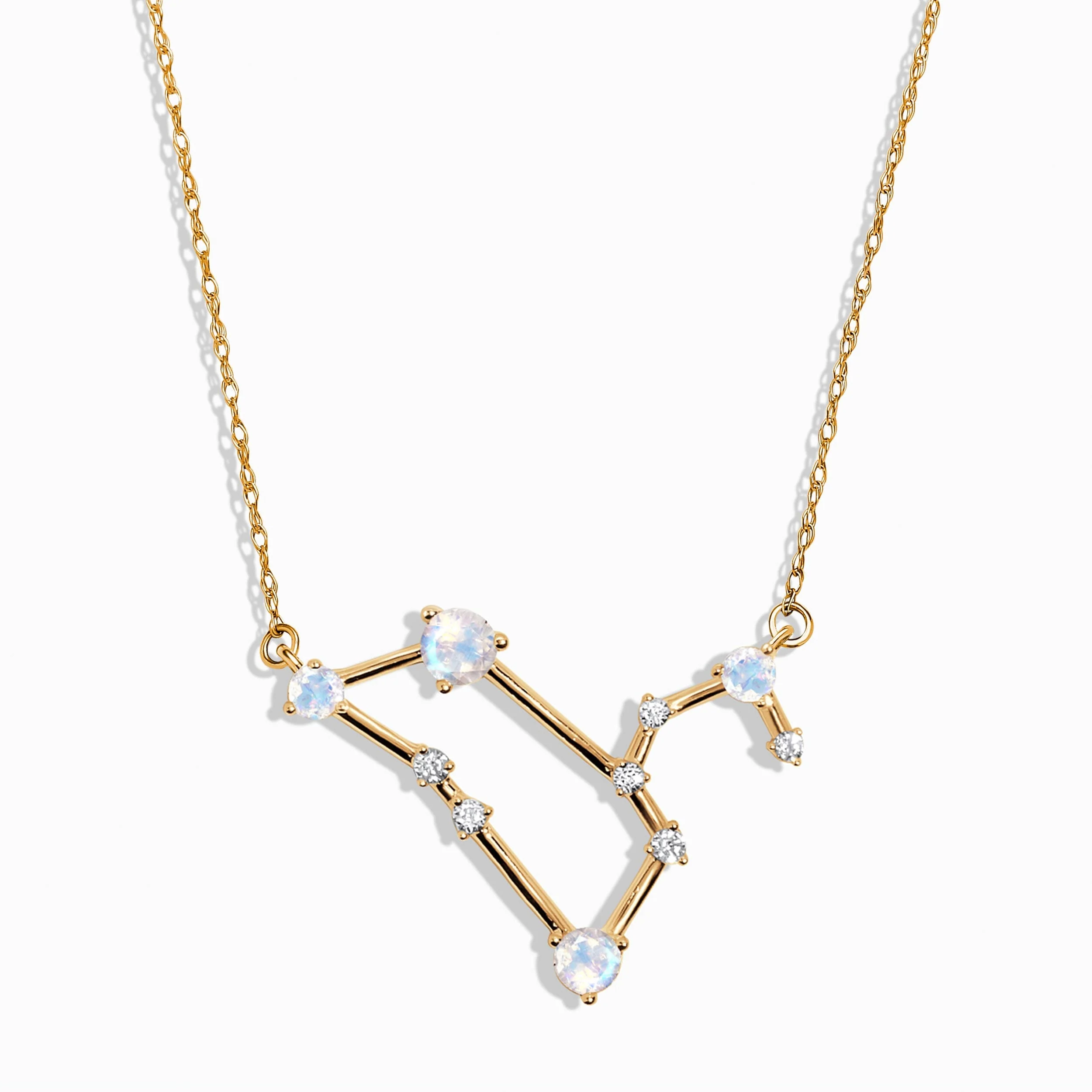 Moonstone Diamond Necklace - Leo Zodiac Constellation - Image 5