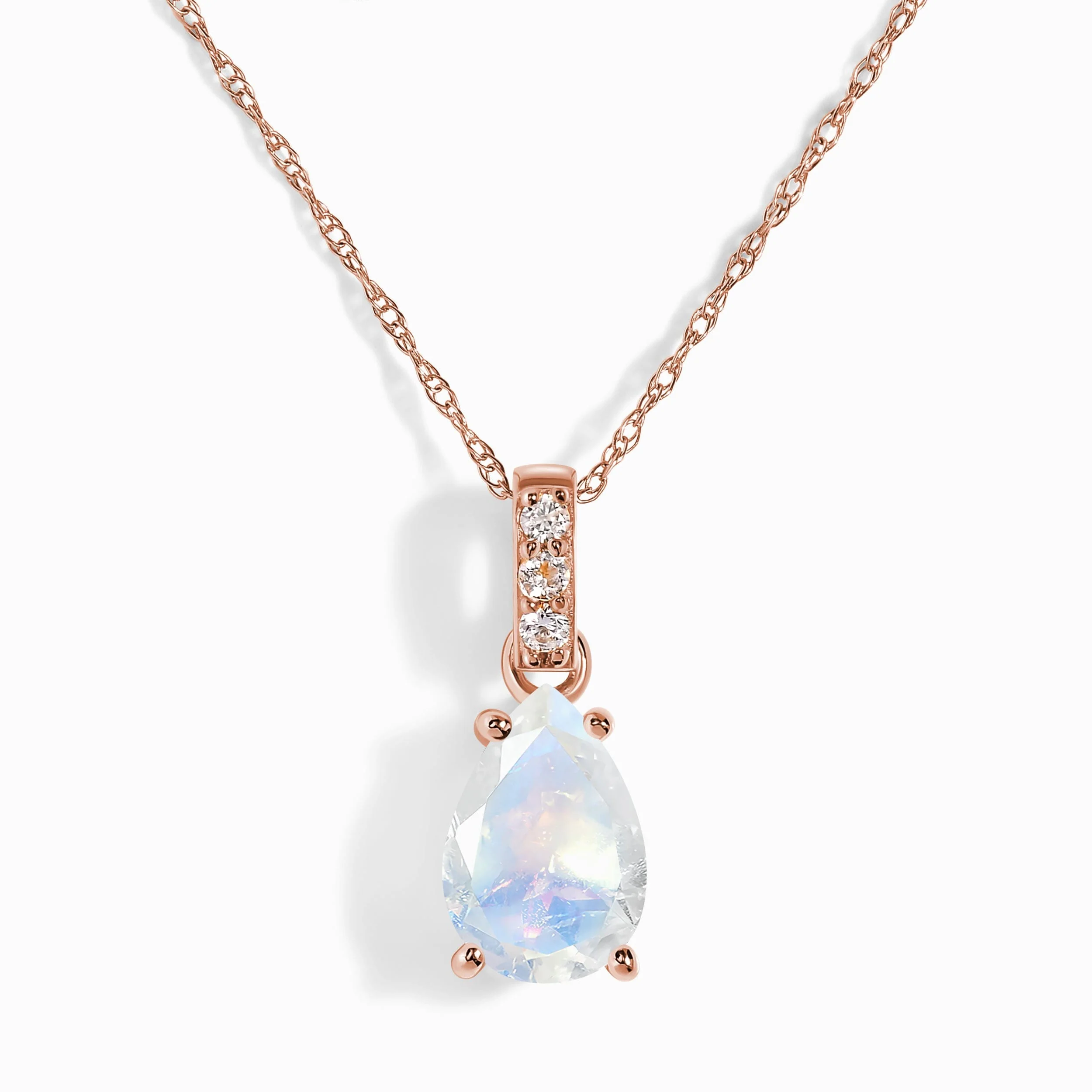 Moonstone Diamond Necklace Sway - June Birthstone - Image 3