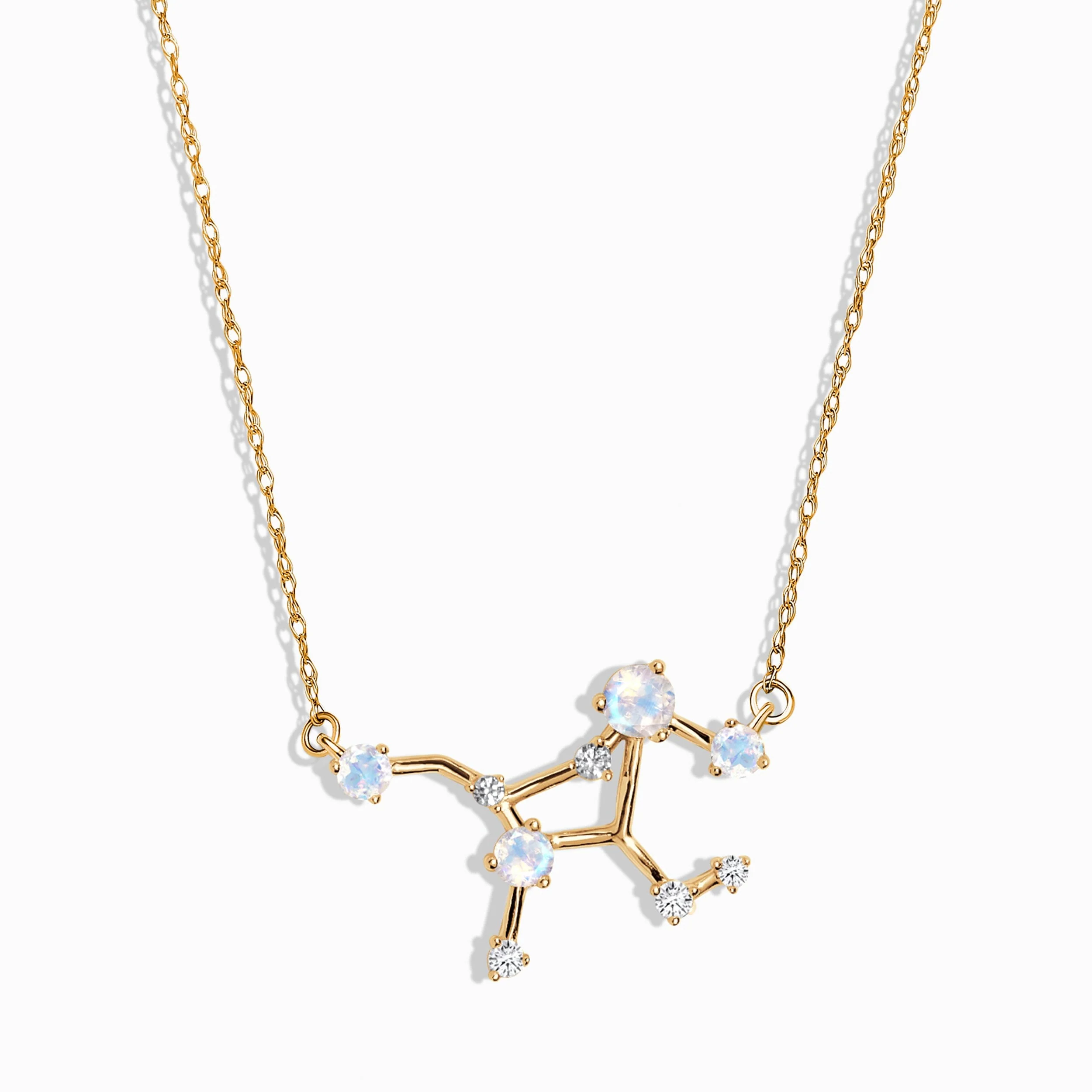Moonstone Diamond Necklace - Virgo Zodiac Constellation - Image 5