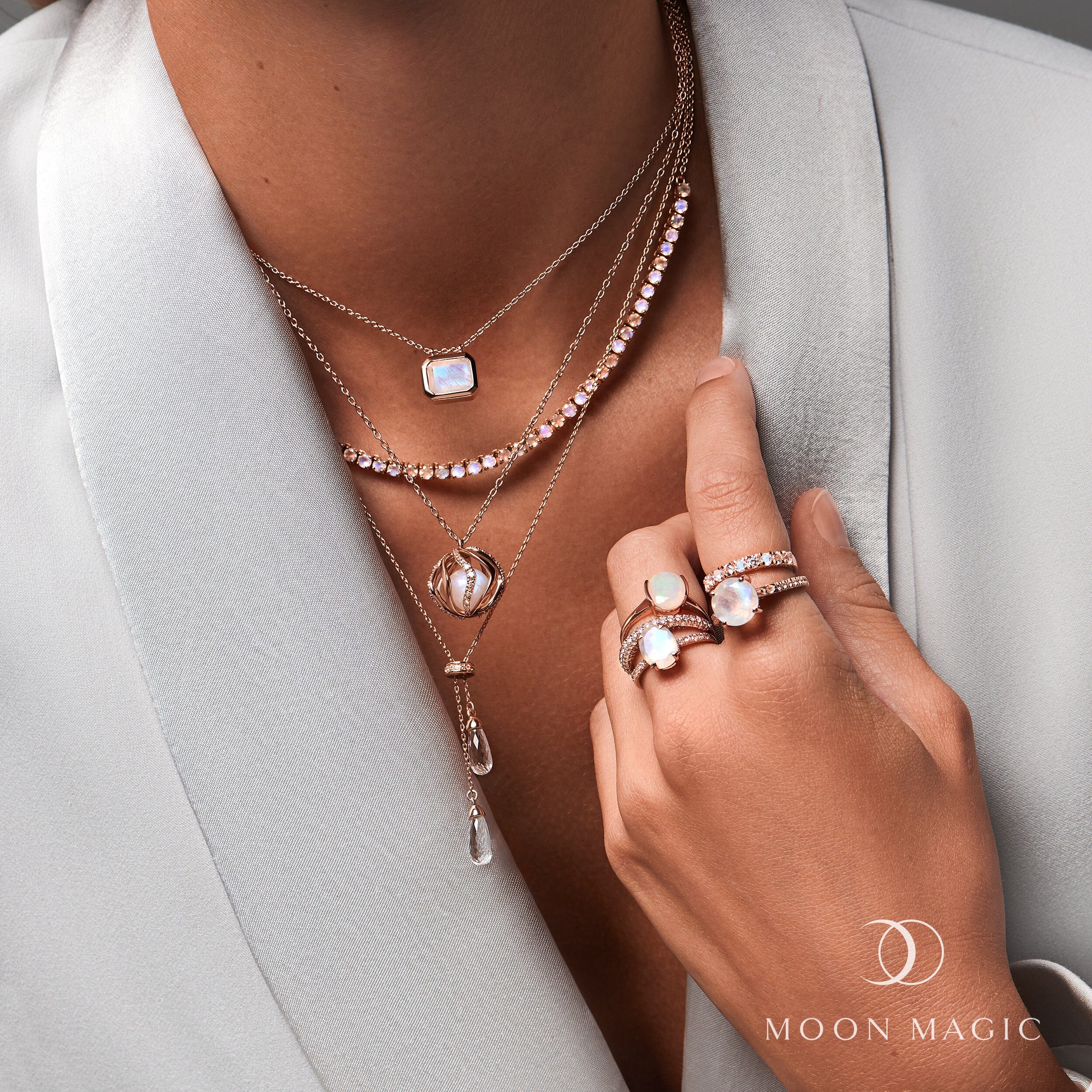 Moonstone Diamond Ring - Harlow - Image 11
