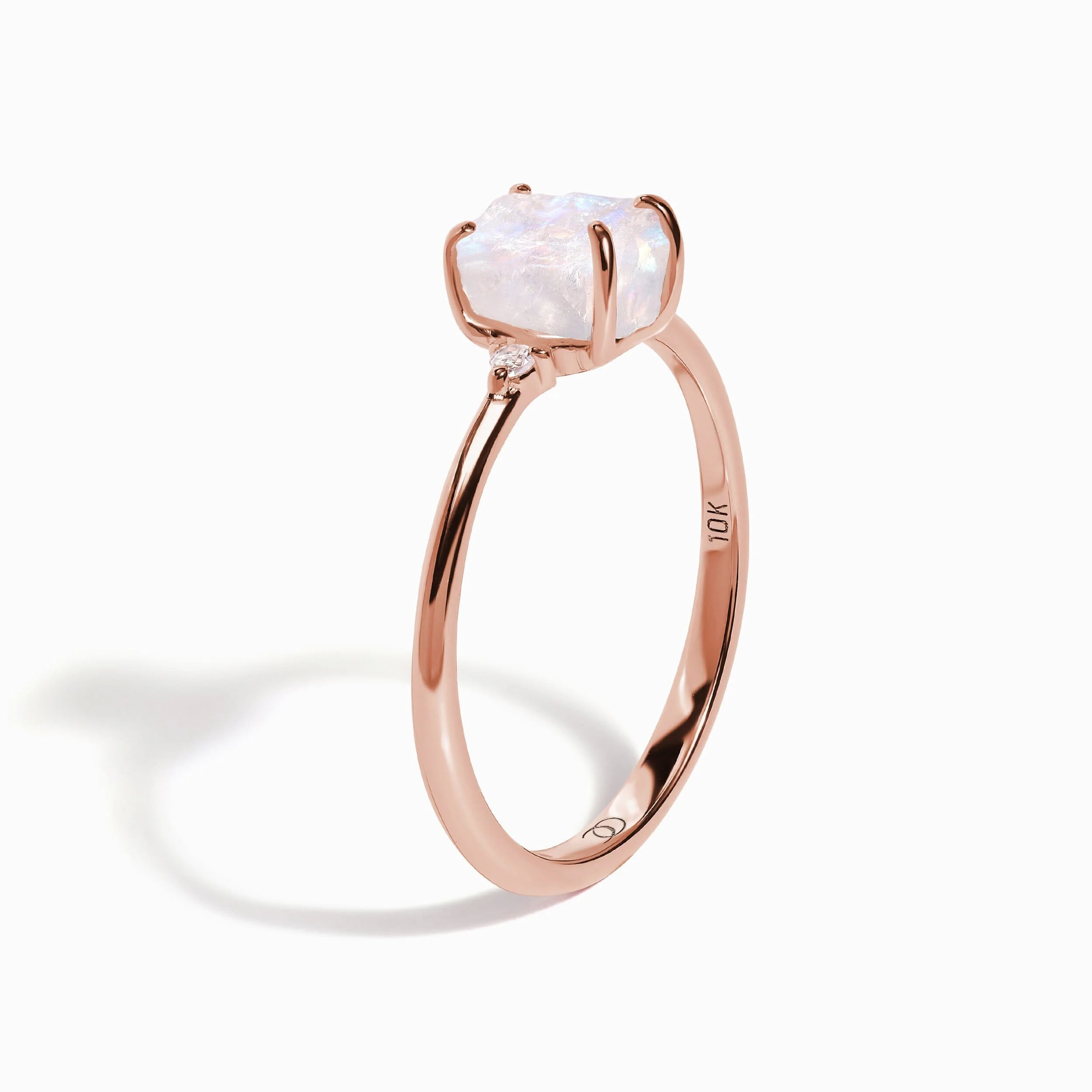 Moonstone Diamond Ring - Petite Raw Allure - Image 11