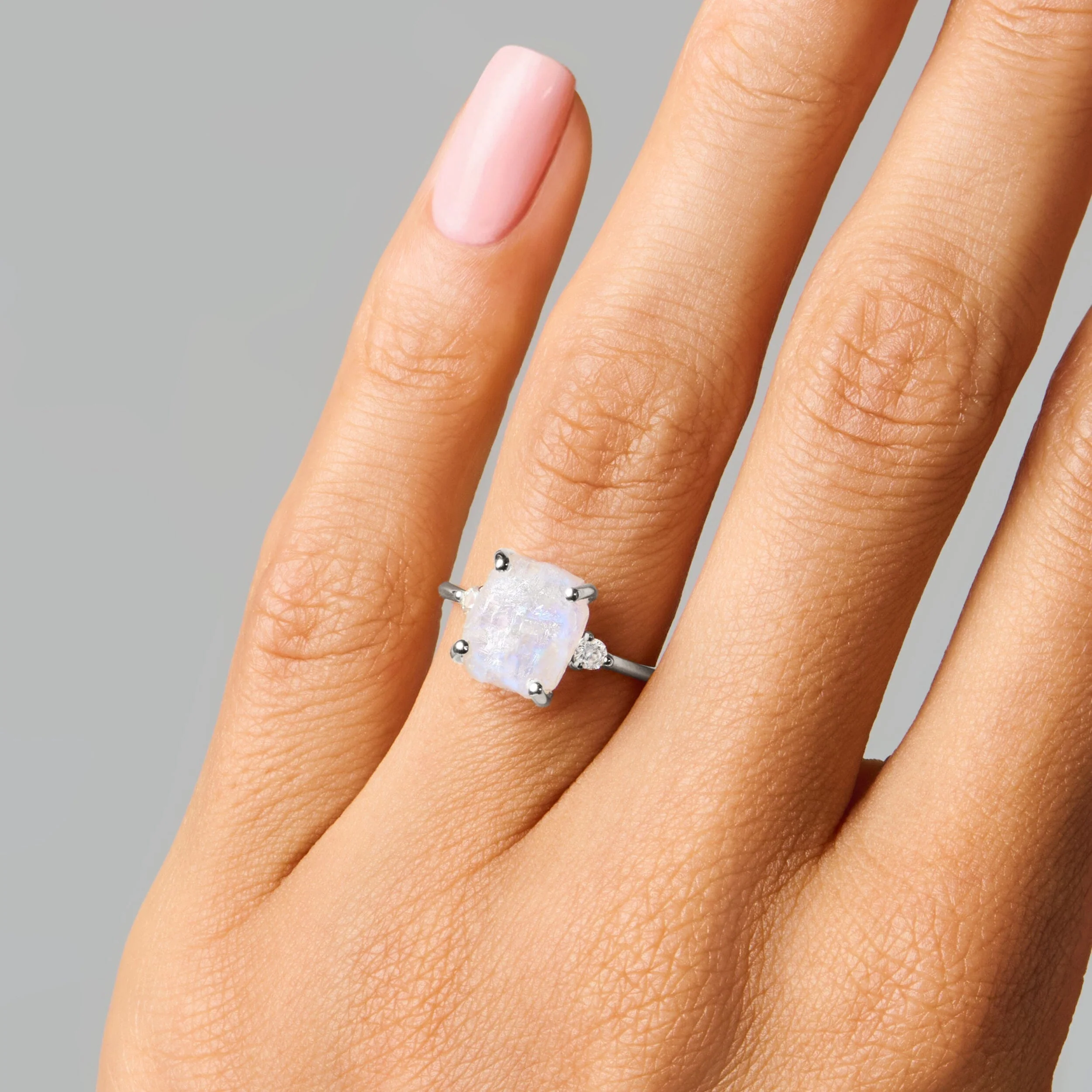 Moonstone Diamond Ring - Raw Allure - Image 4