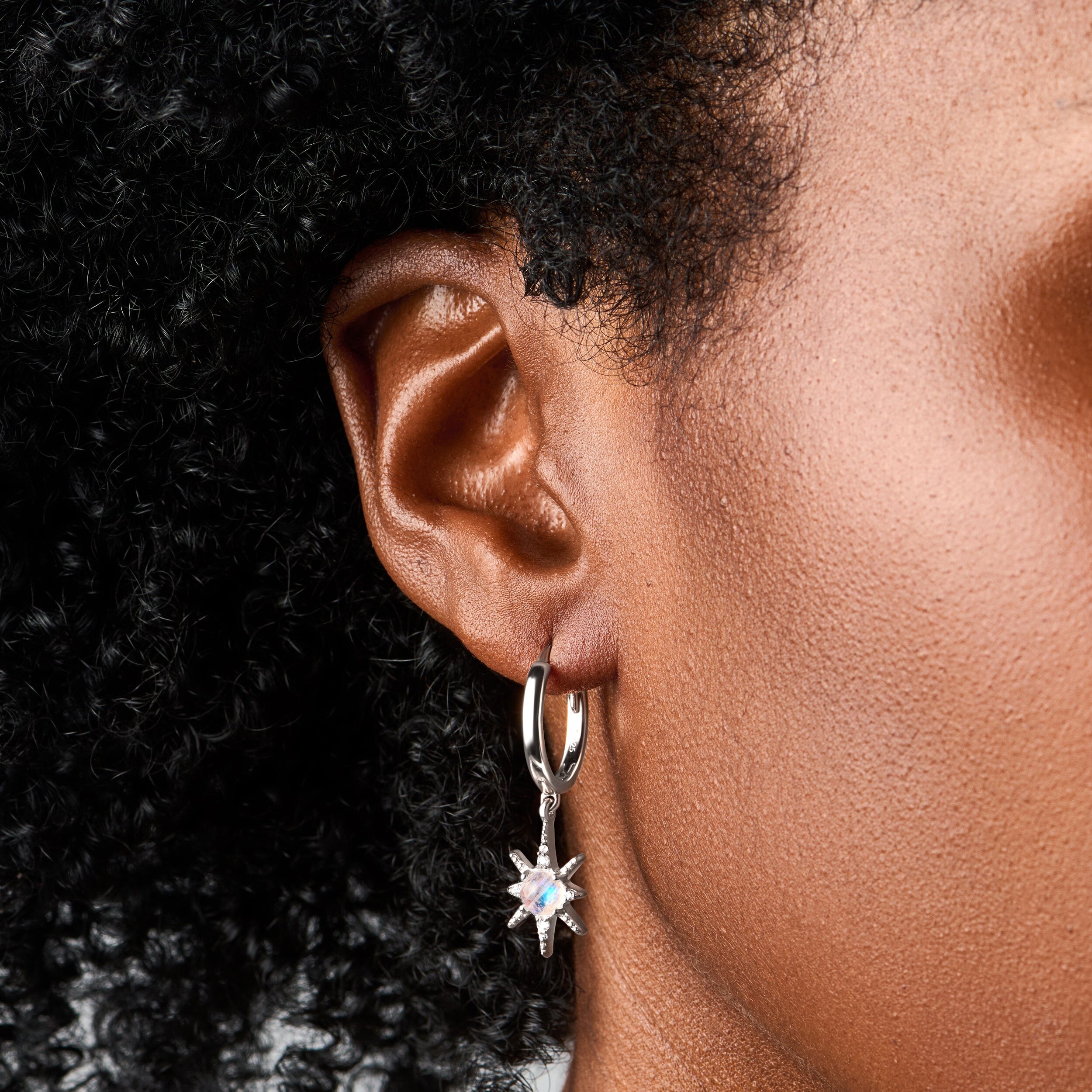 Moonstone Earrings - Celestial Being Hoops - Image 2