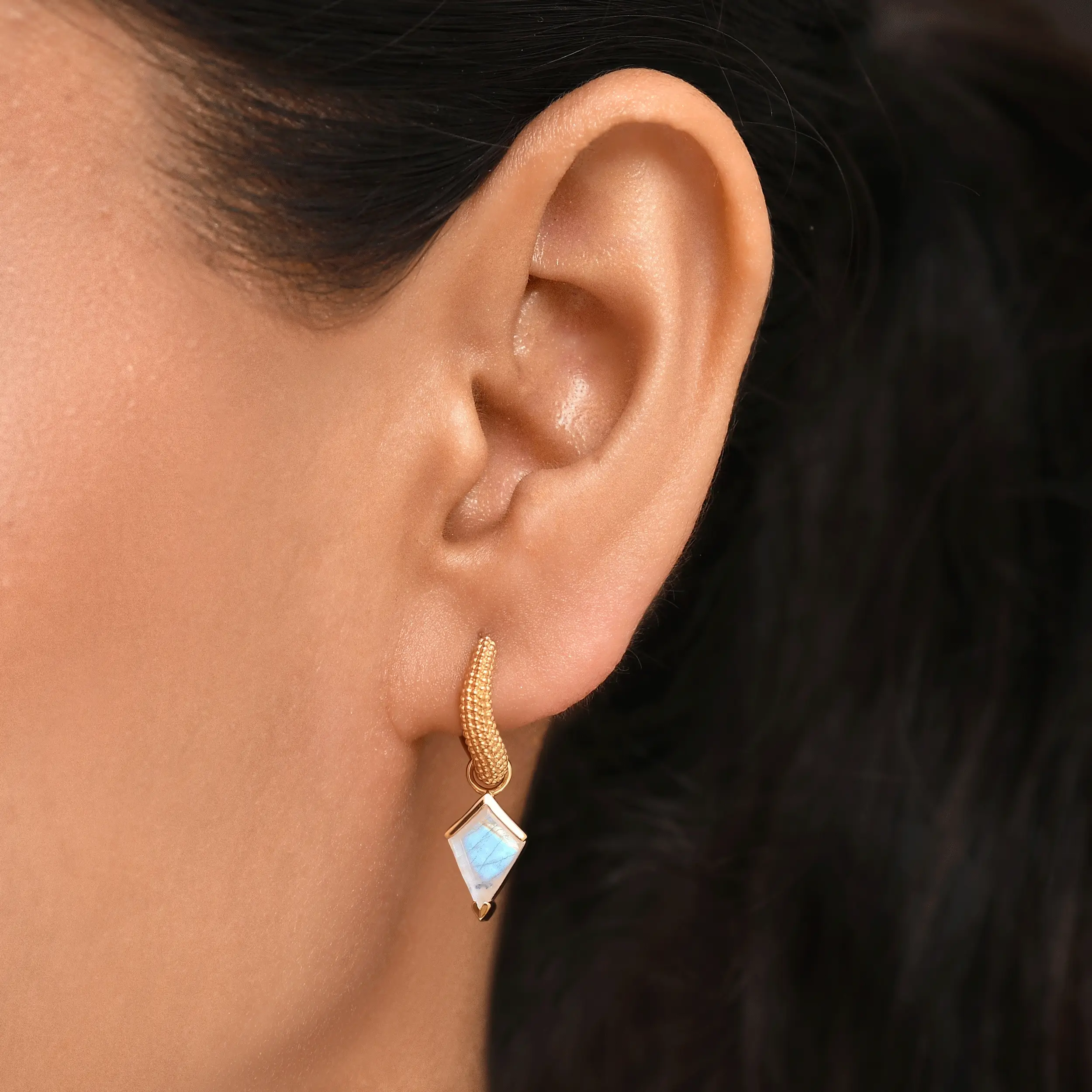 Moonstone Earrings - Heroine Hoops - Image 16