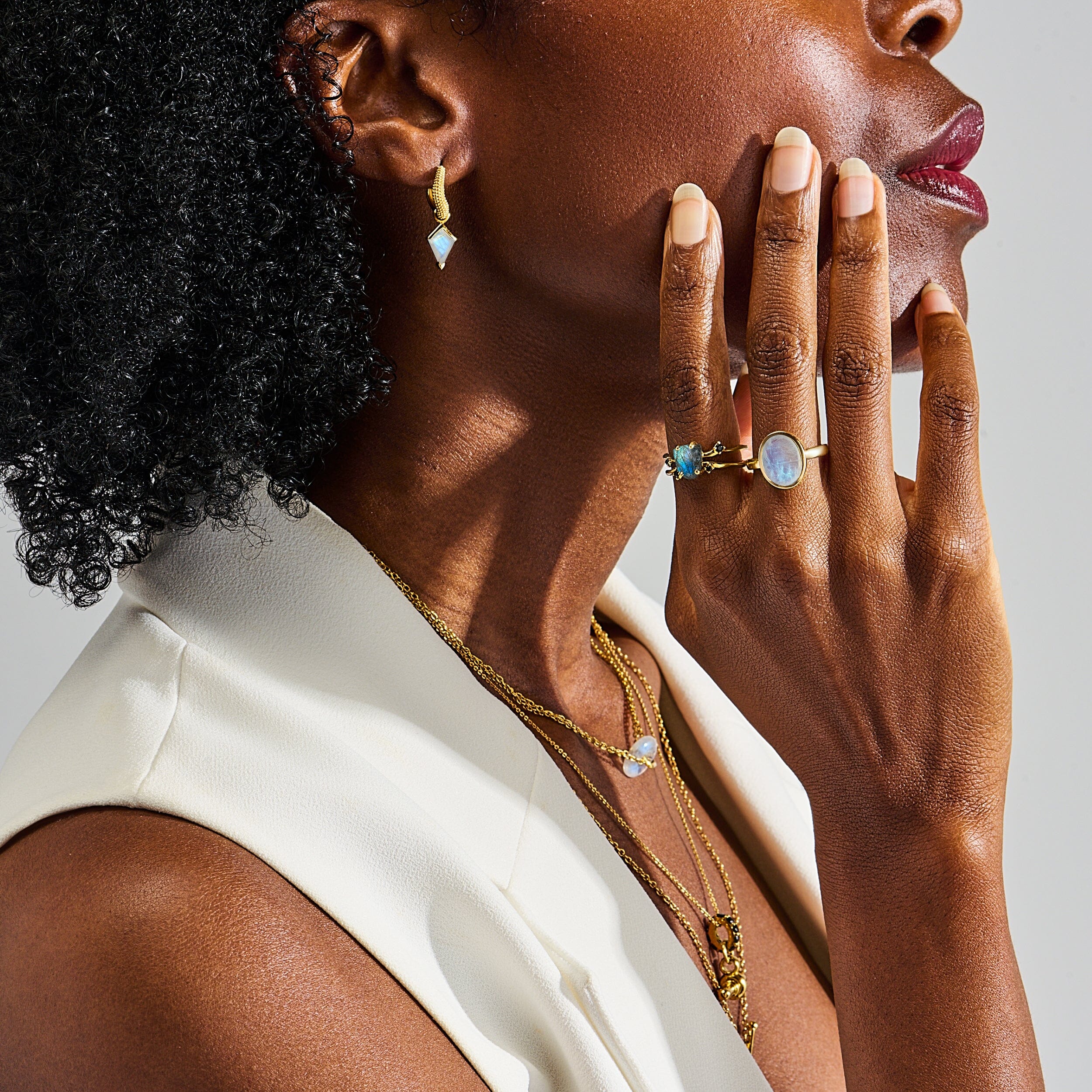 Moonstone Earrings - Heroine Hoops - Image 9
